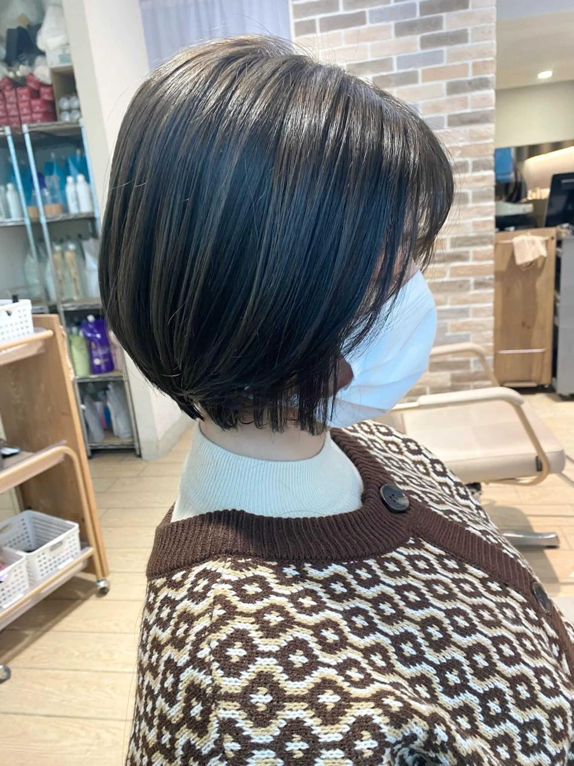 ショート カラー ショートボブ オリーブカラー ボブ ショートヘア 顔周り/くびれヘア 韓国ヘア💕風間るなのヘアスタイル