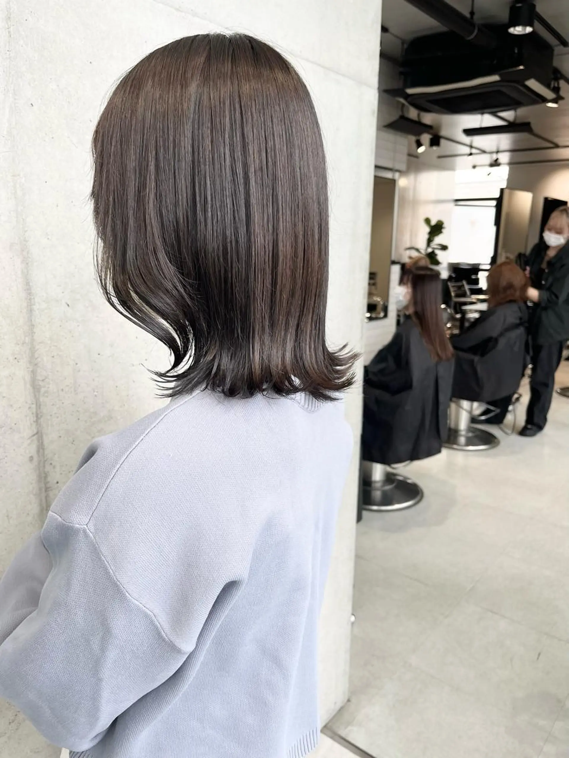 ミディアム カラー カット ヘアカラー トリートメント ヘッドスパ ヘアセット 透明感/オリーブ/ グレージュ/YUKAのヘアスタイル