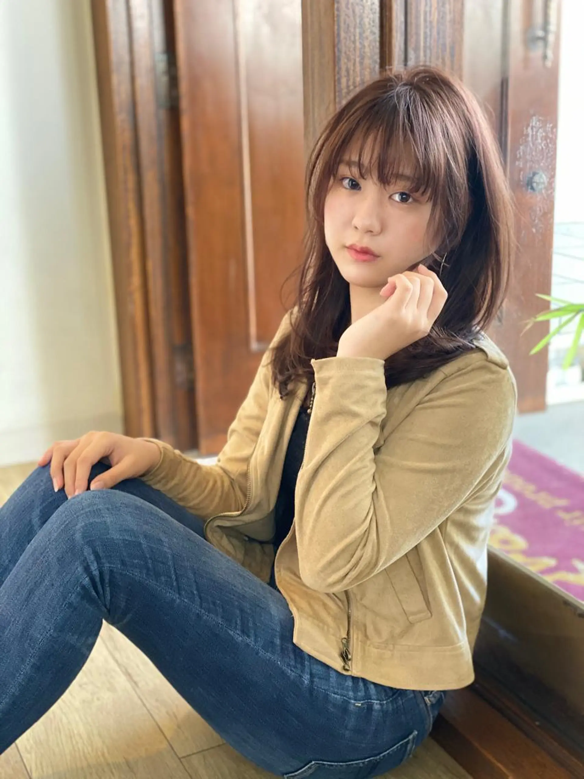 ミディアム パーマ カット ヘアカラー grand juteのヘアスタイル