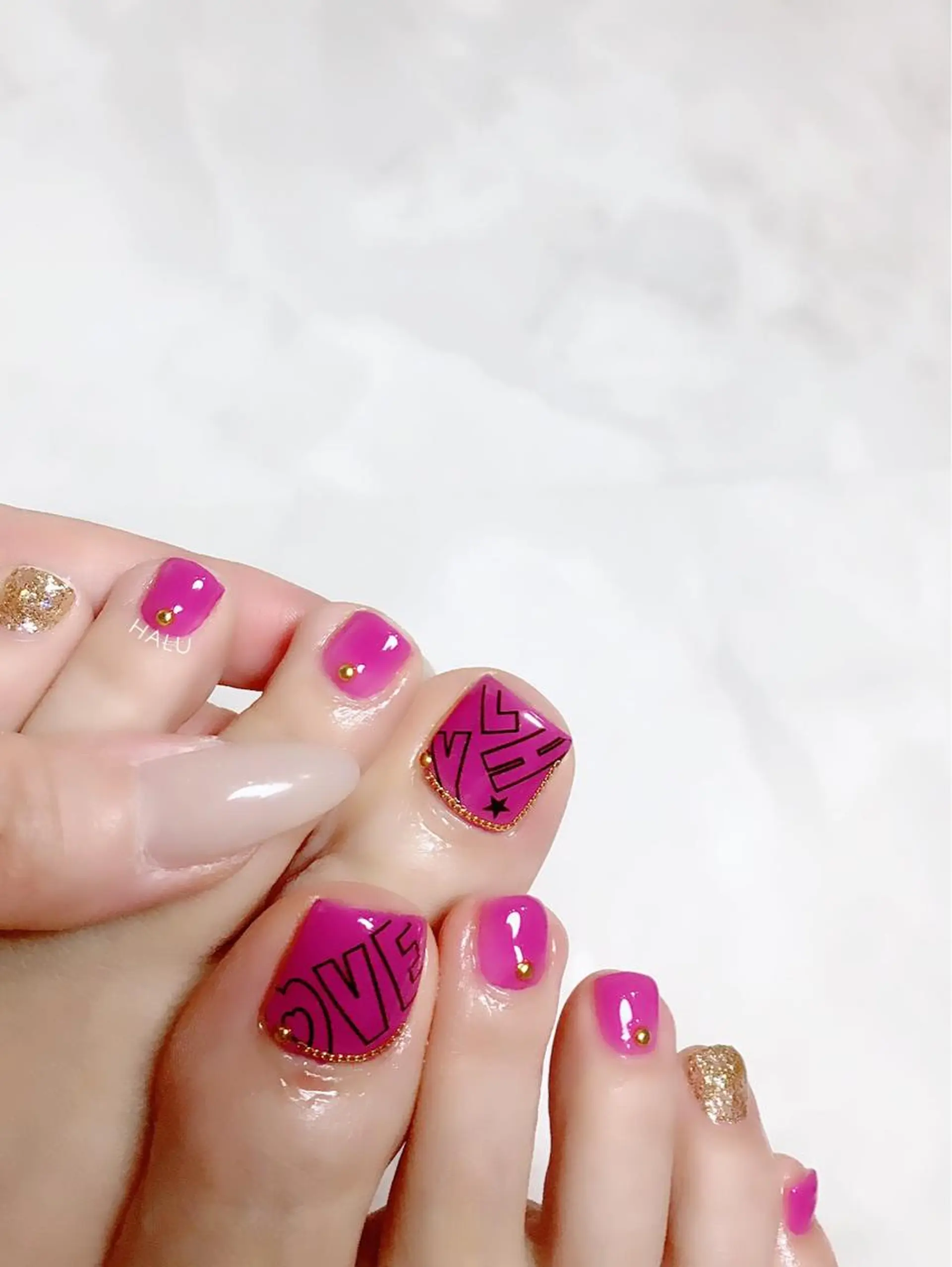 ネイル カジュアル ピンク HALU ハルのネイルデザイン