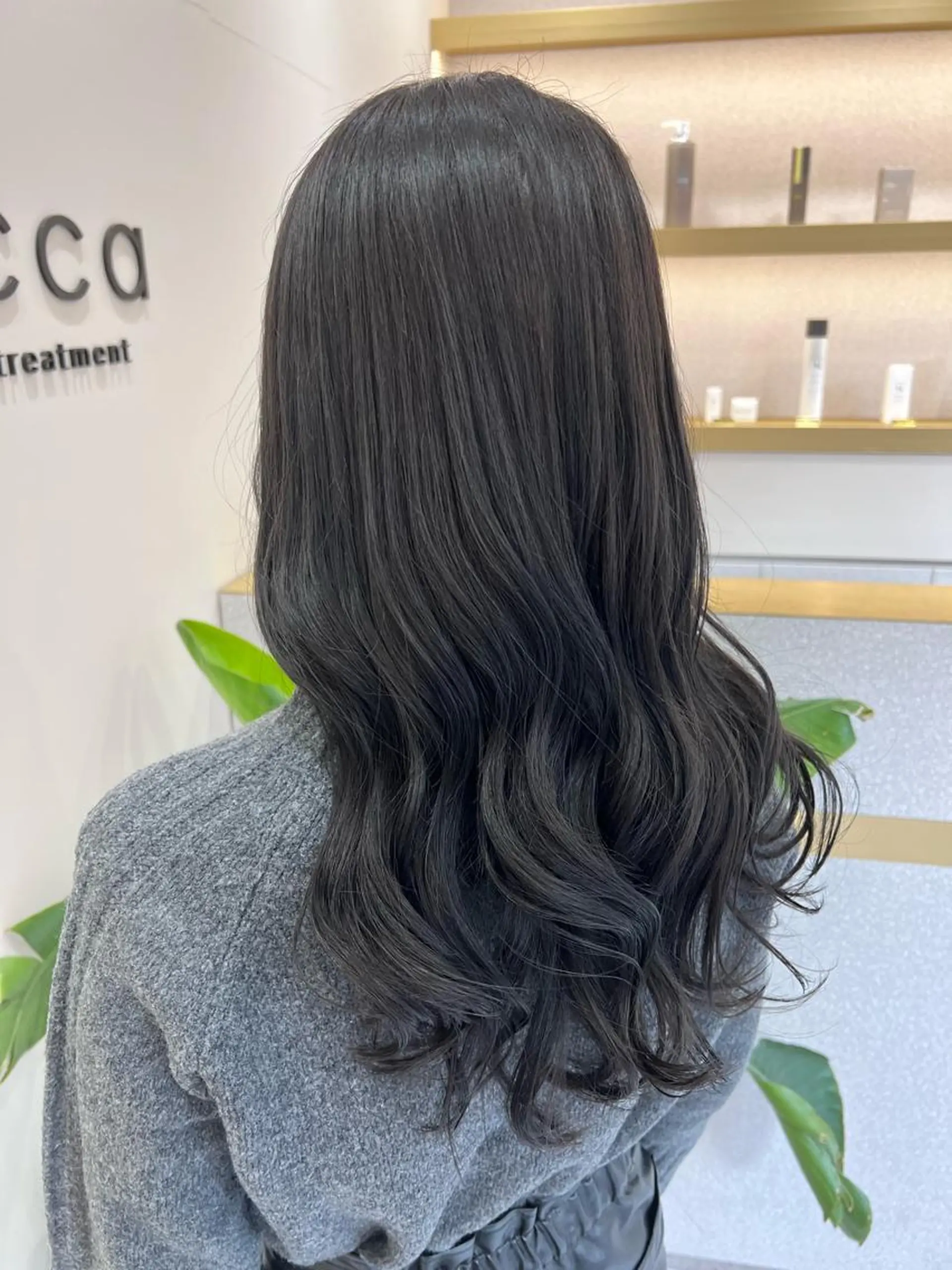 セミロング カラー カット ヘアカラー トリートメント 暗髪/艶髪/Ono .のヘアスタイル