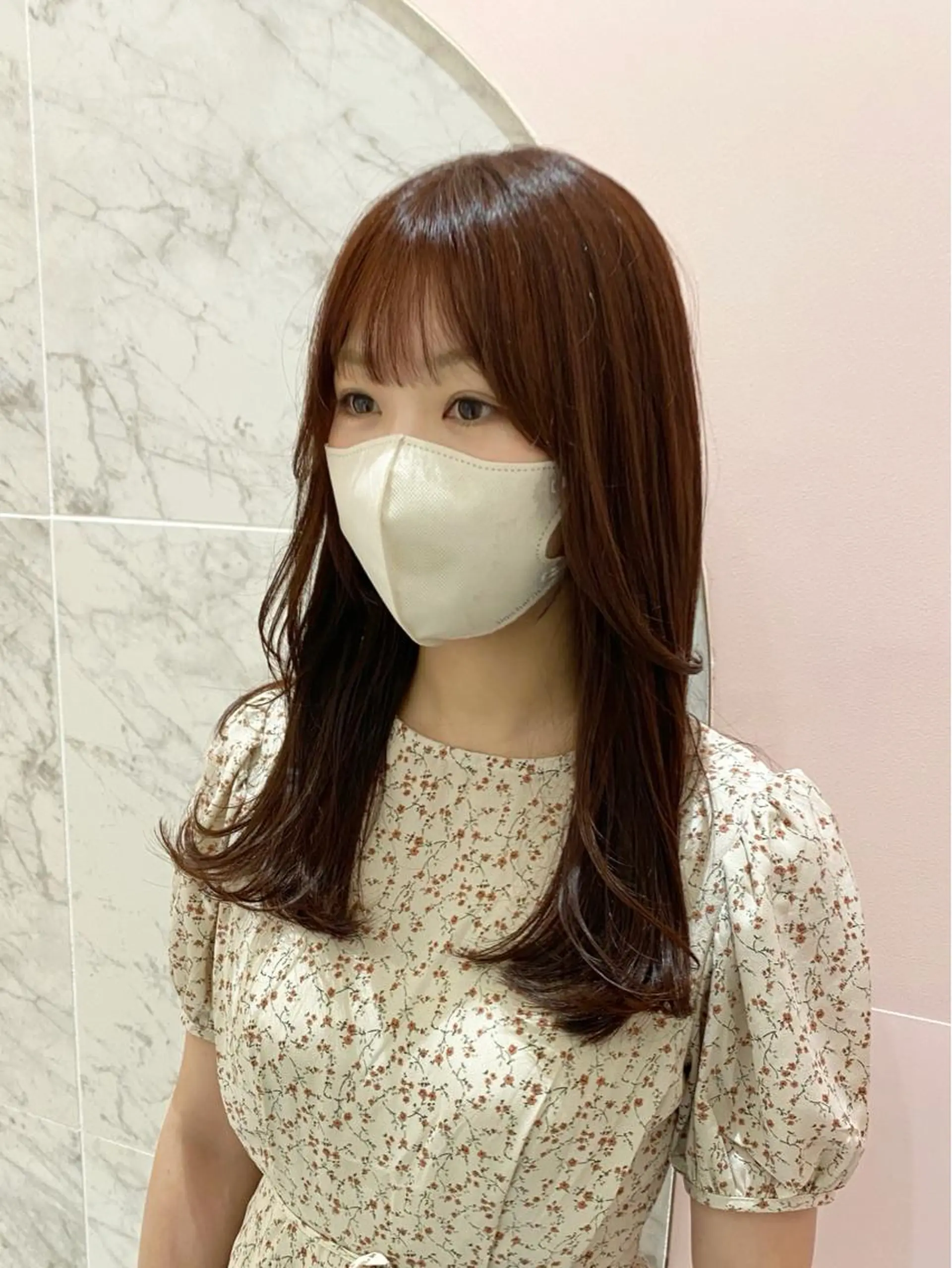 ミディアム カラー 髪質改善 トリートメント カット ヘアカラー トリートメント salowin渋谷kitaya park前所属・RIKA韓国ヘア/く びれヘア/上品カラーのヘアスタイル