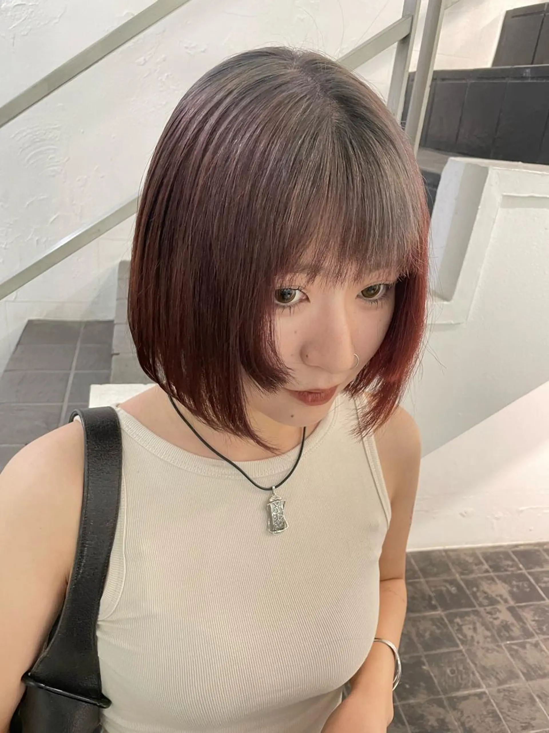 ショート カラー バレイヤージュ ブリーチ ケアブリーチ デザインカラー ダブルカラー ヘアカラー トリートメント スパイラルパーマ 🌐hina⭐️のヘアスタイル