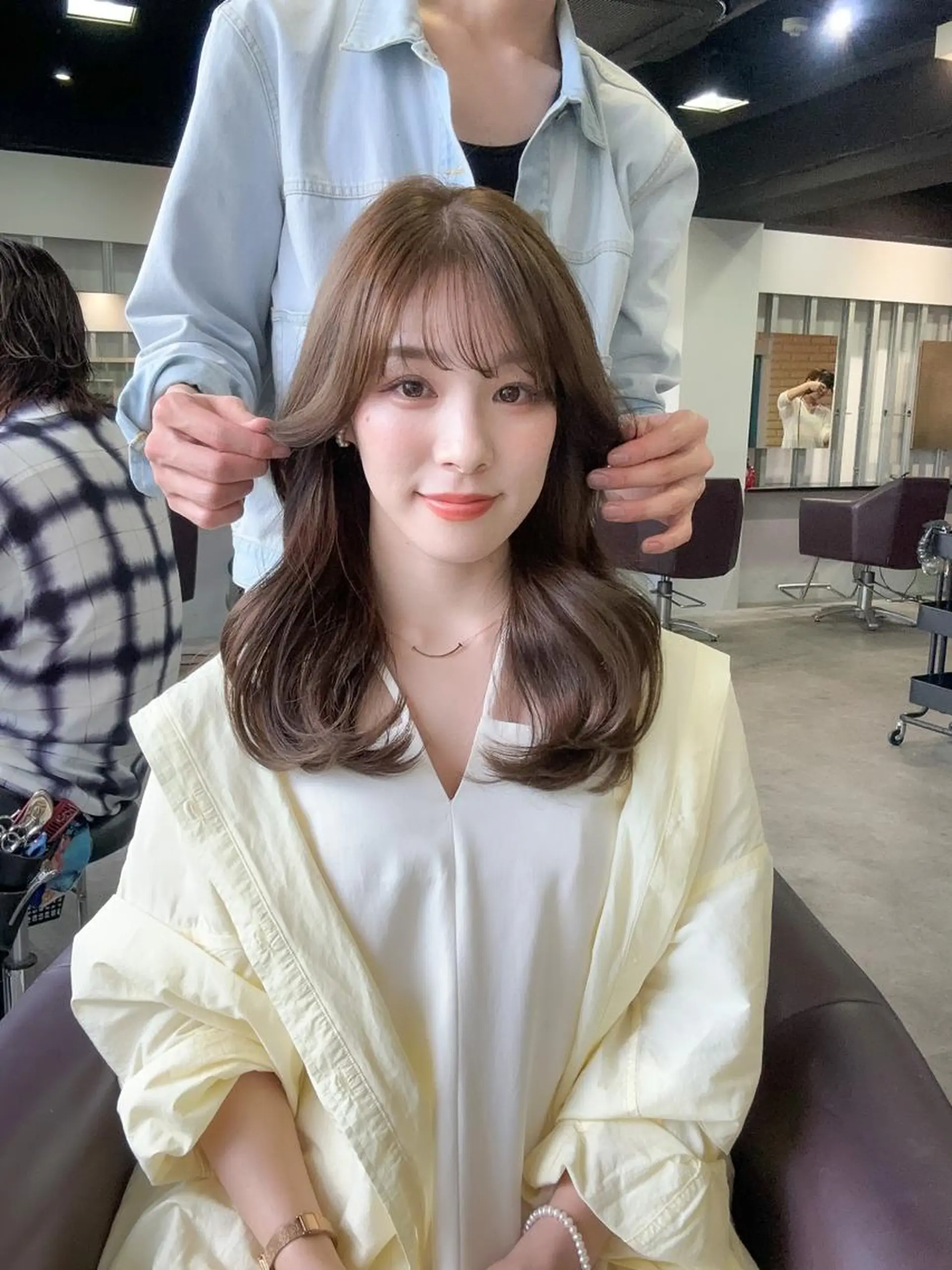 セミロング カラー くびれヘア くびれレイヤー レイヤーカット 似合わせカット カット ヘアカラー トリートメント 韓国風レイヤーカット ryotaのヘアスタイル