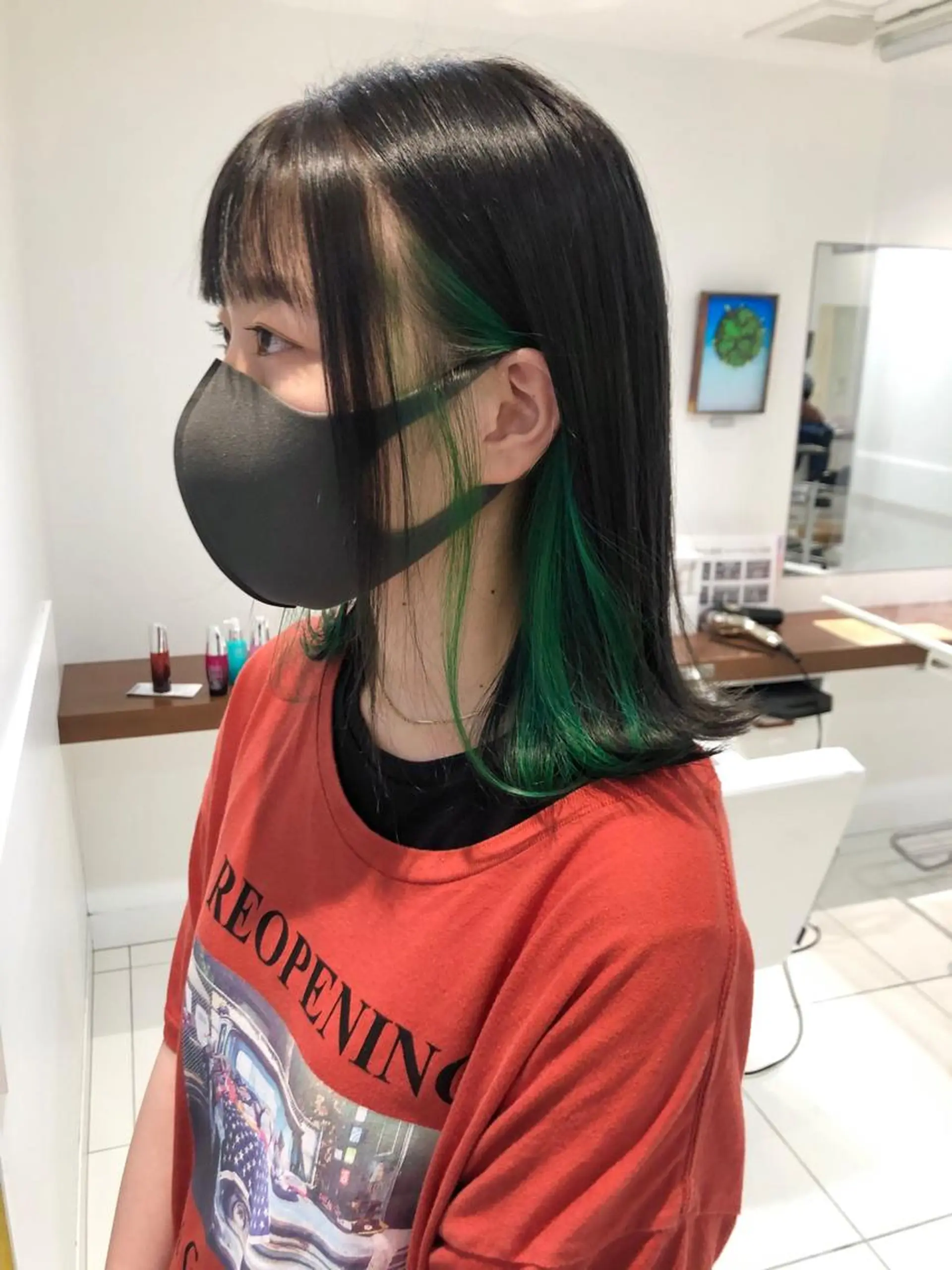 ミディアム カラー ウルフカット ハッシュカット/七海のヘアスタイル