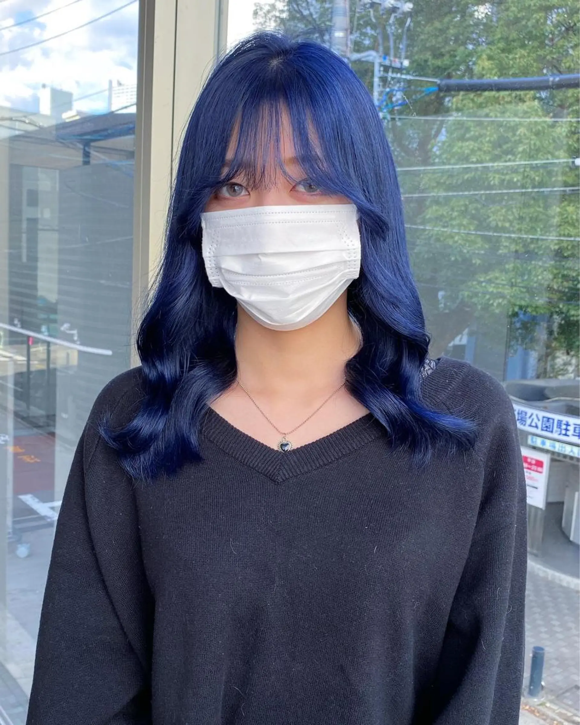 ロング カラー ブルーカラー ブルーバイオレット バイオレットカラー 韓国風ヘア 鈴木/ニュアンス パーマ/メンズのヘアスタイル