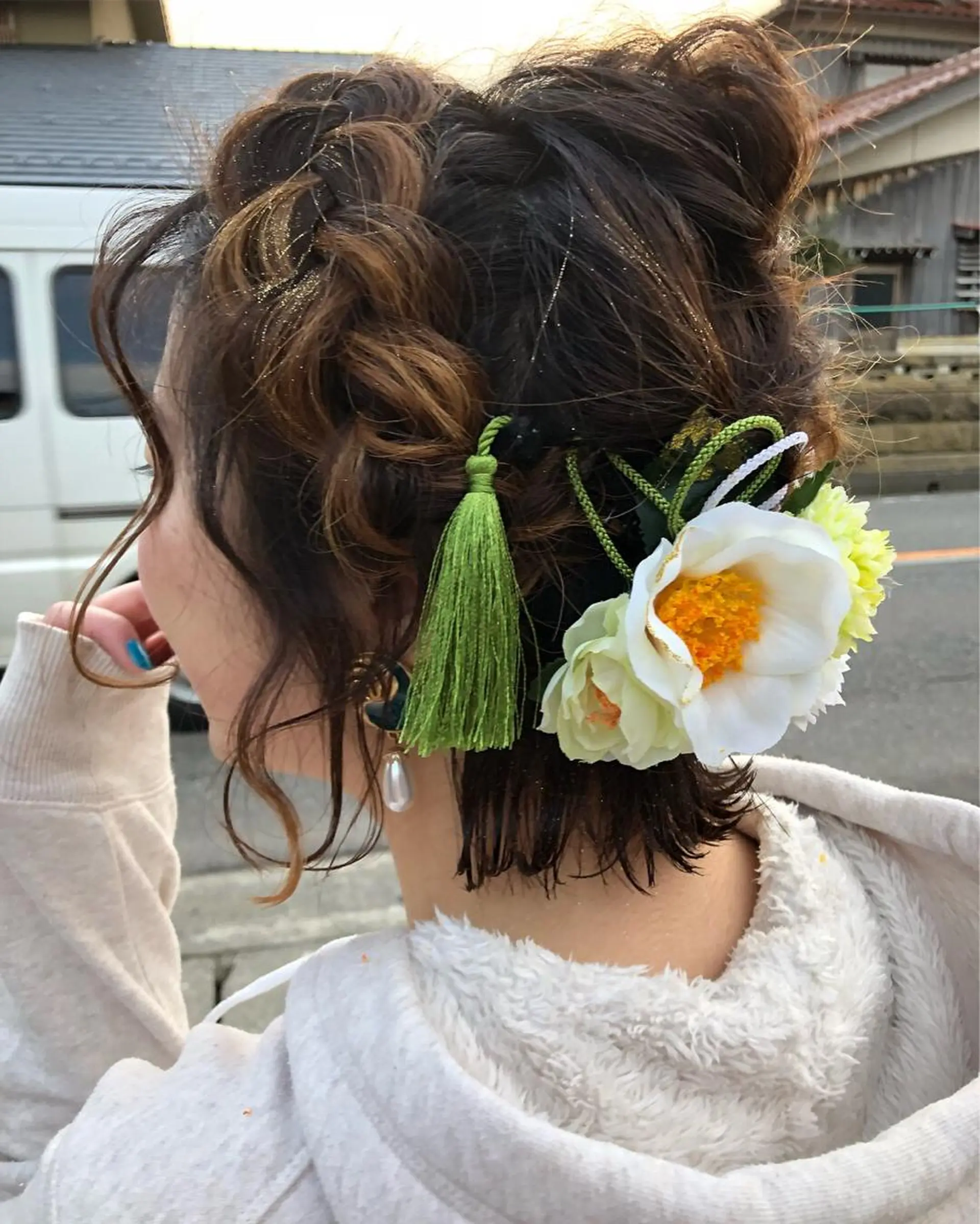 ショート カラー ヘアアレンジ ボブ 卒業式のヘアスタイル 村本 千優のヘアスタイル