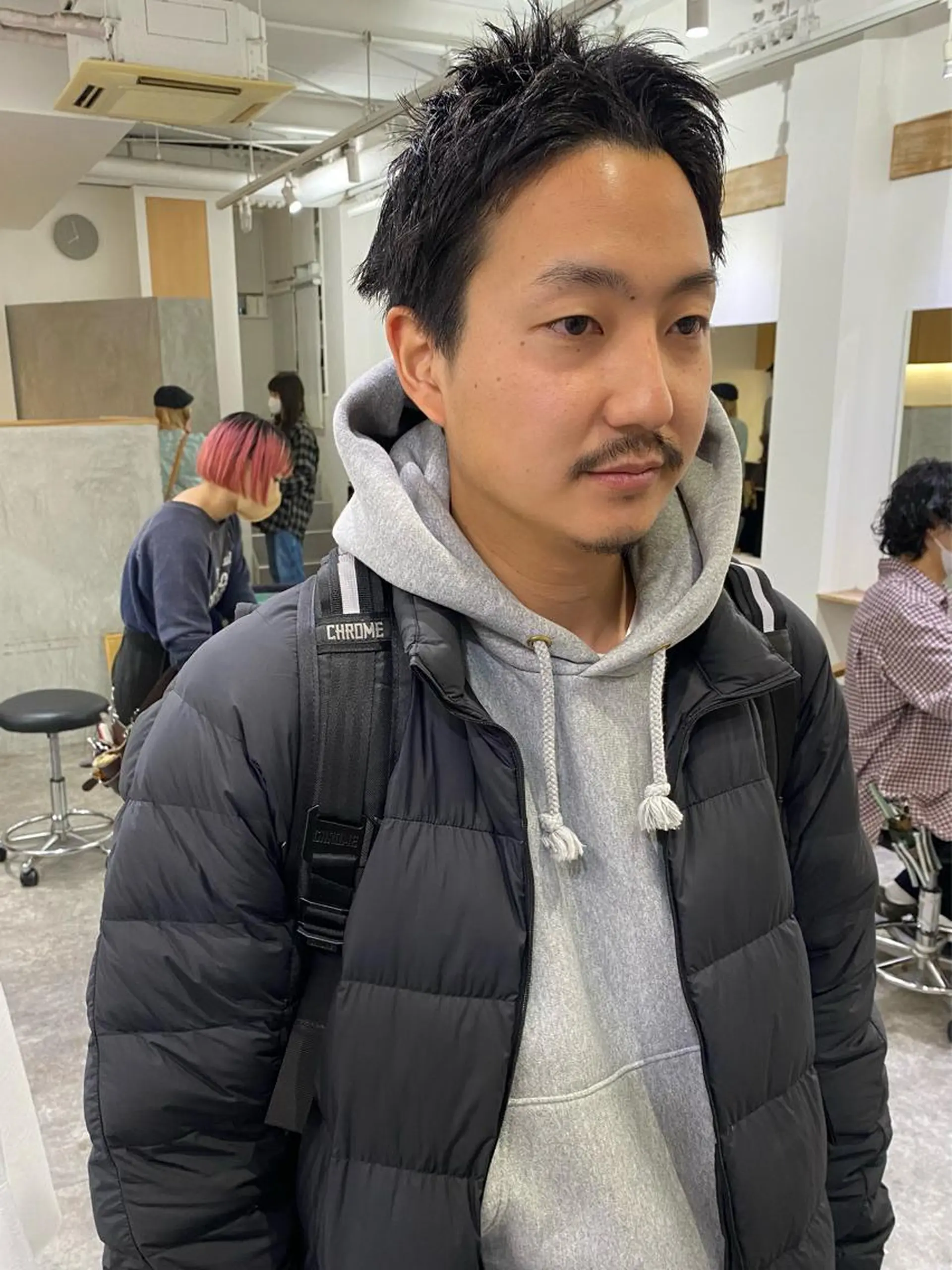 ショート メンズ カット 森貴裕/ベージュ/ パーマ/オリーブのヘアスタイル