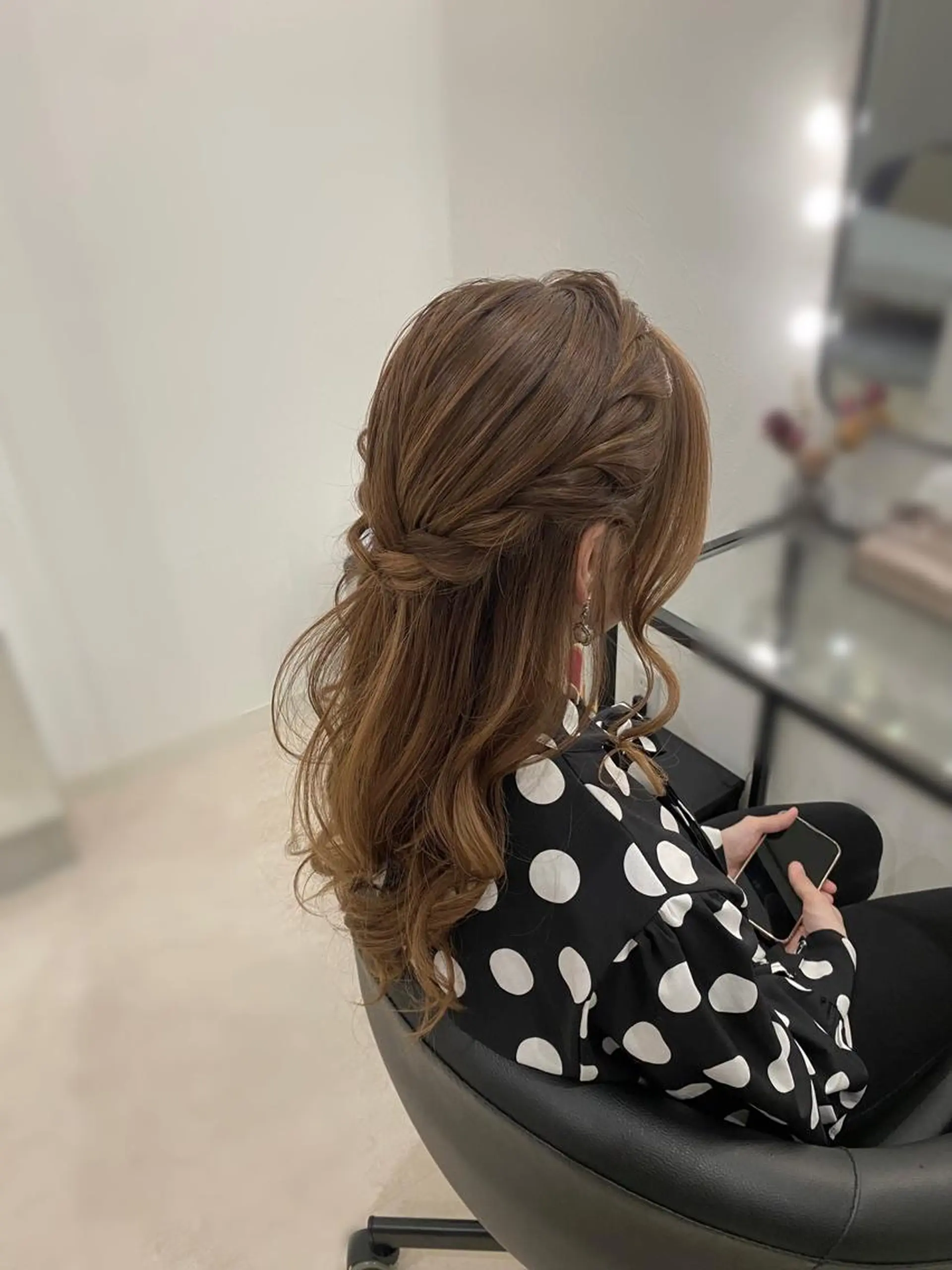 ロング ヘアアレンジ ハーフアップ ヘアセット Mikazuki オーナーTeradaのマツエク・マツパデザイン