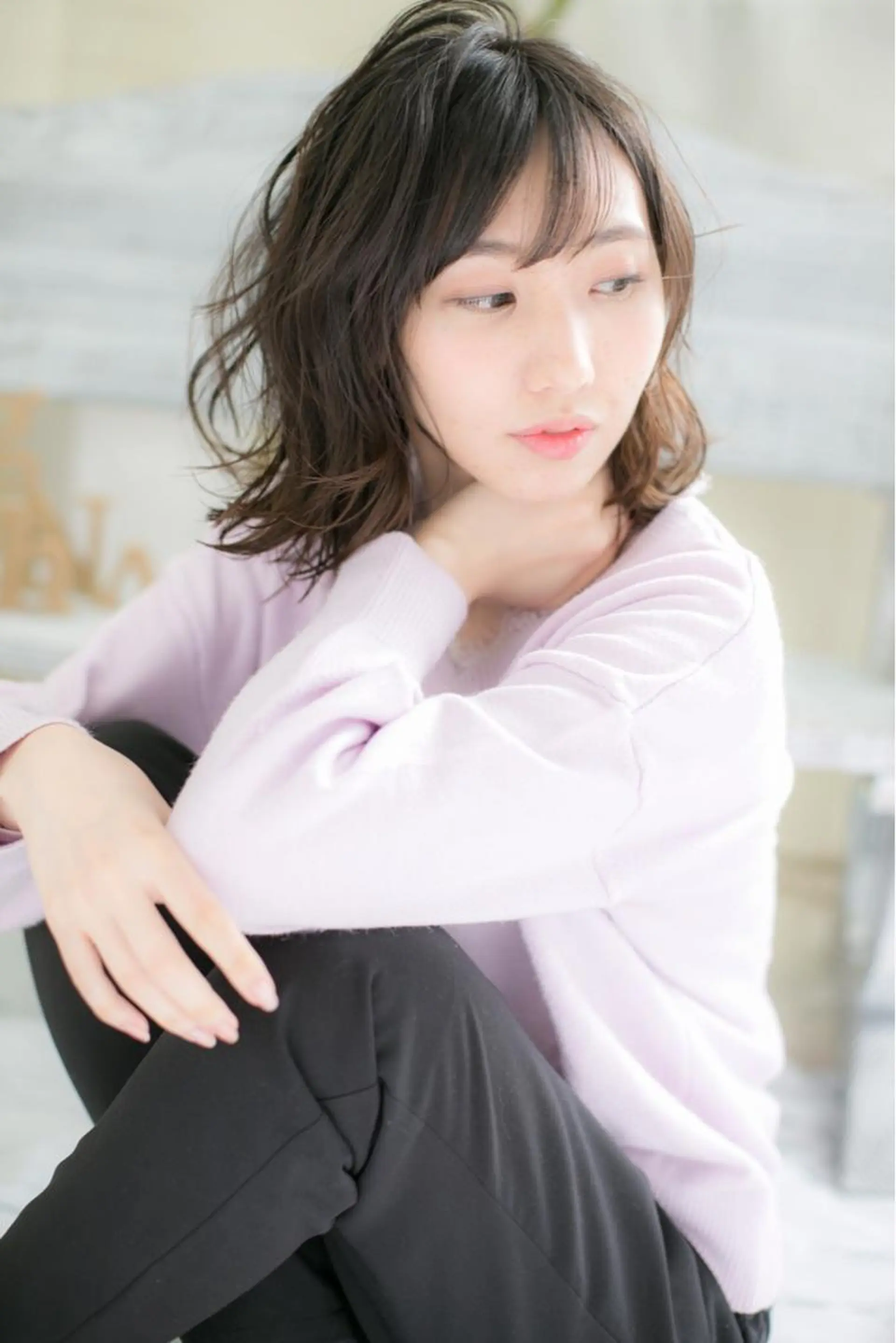 ミディアム カラー パーマ ミディアムパーマ レイヤーカット ベリショディレクター 小野 健太郎のヘアスタイル