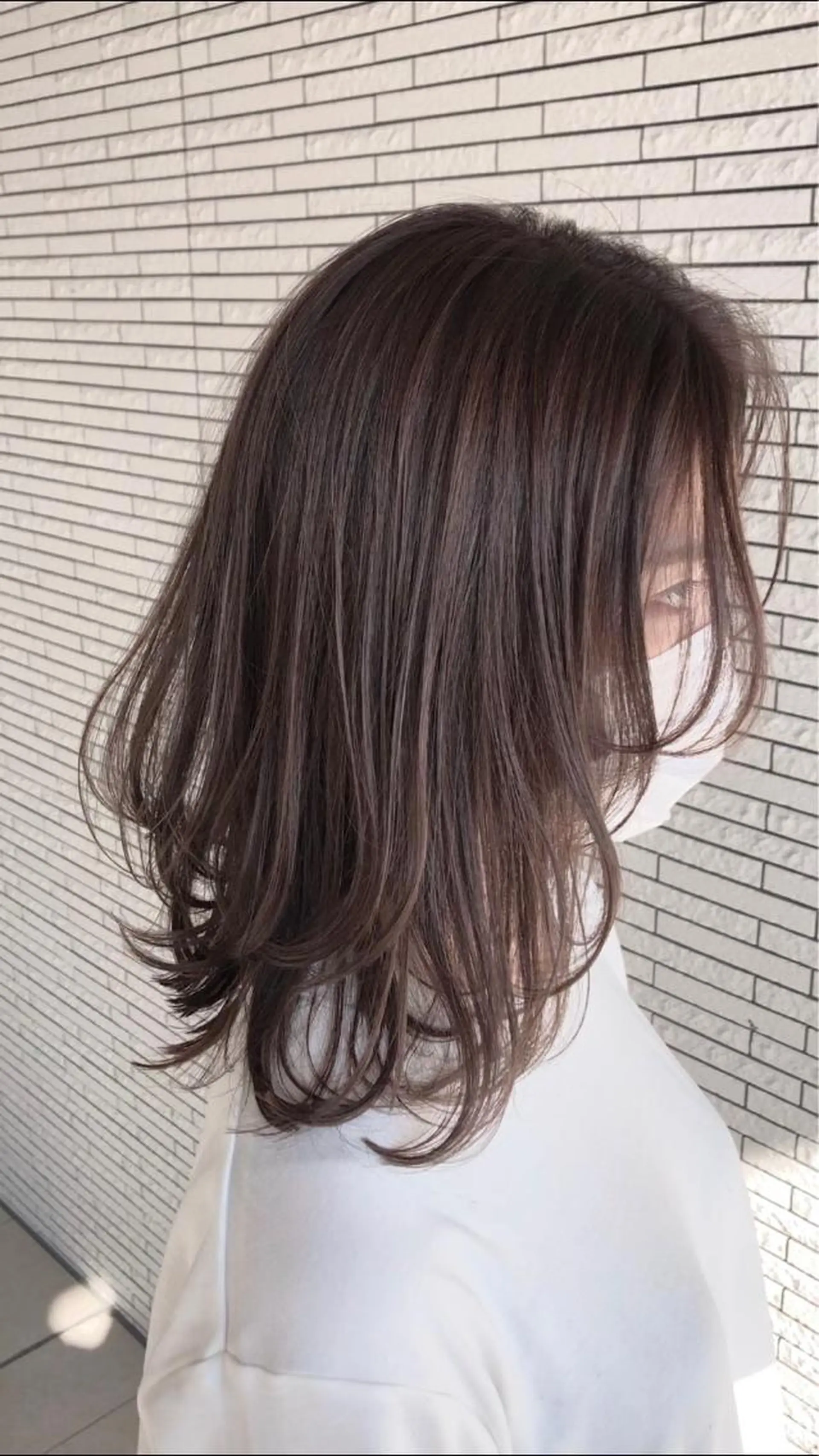 ミディアム カラー ヘアアレンジ グレージュ レイヤーカット クドウレイ fifth渋谷のヘアスタイル
