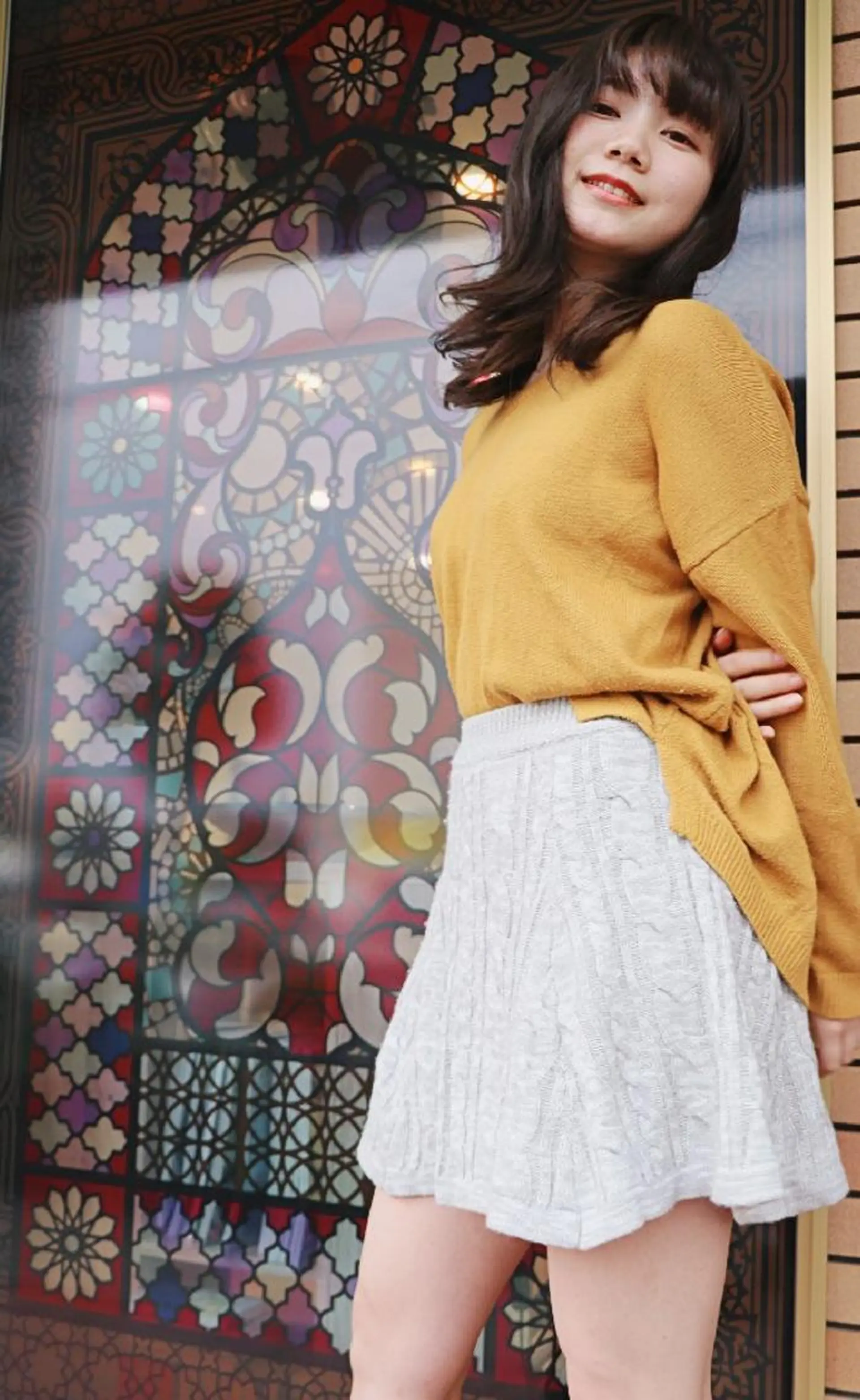 ミディアム カラー パーマ アディクシーカラー イルミナカラー 徳永 博志のヘアスタイル