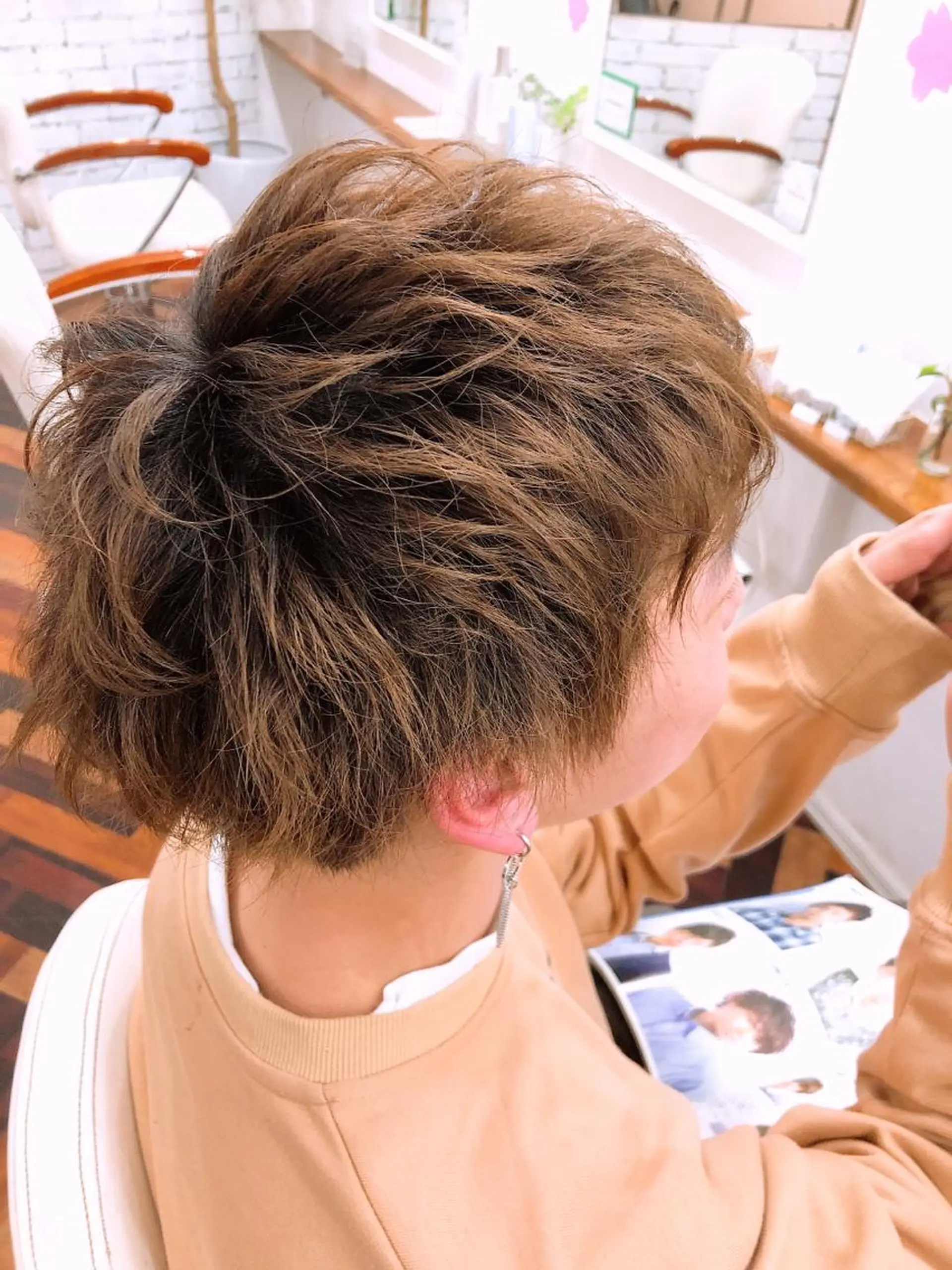 ショート メンズ ヘアセット 佐藤 悠生 メンズパーマ.カットのヘアスタイル