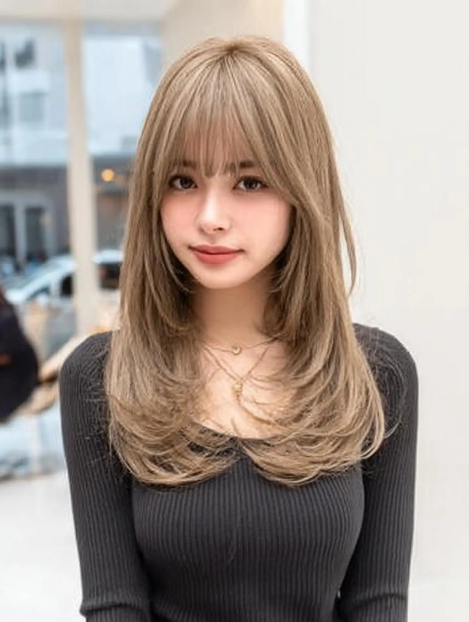 セミロング ハッシュカット 髪質改善 レイヤーカット 縮毛矯正 トリートメント カット 縮毛矯正 トリートメント 生艶髪＆レイヤー🔔 渋谷お薦めNo.1✨のヘアスタイル