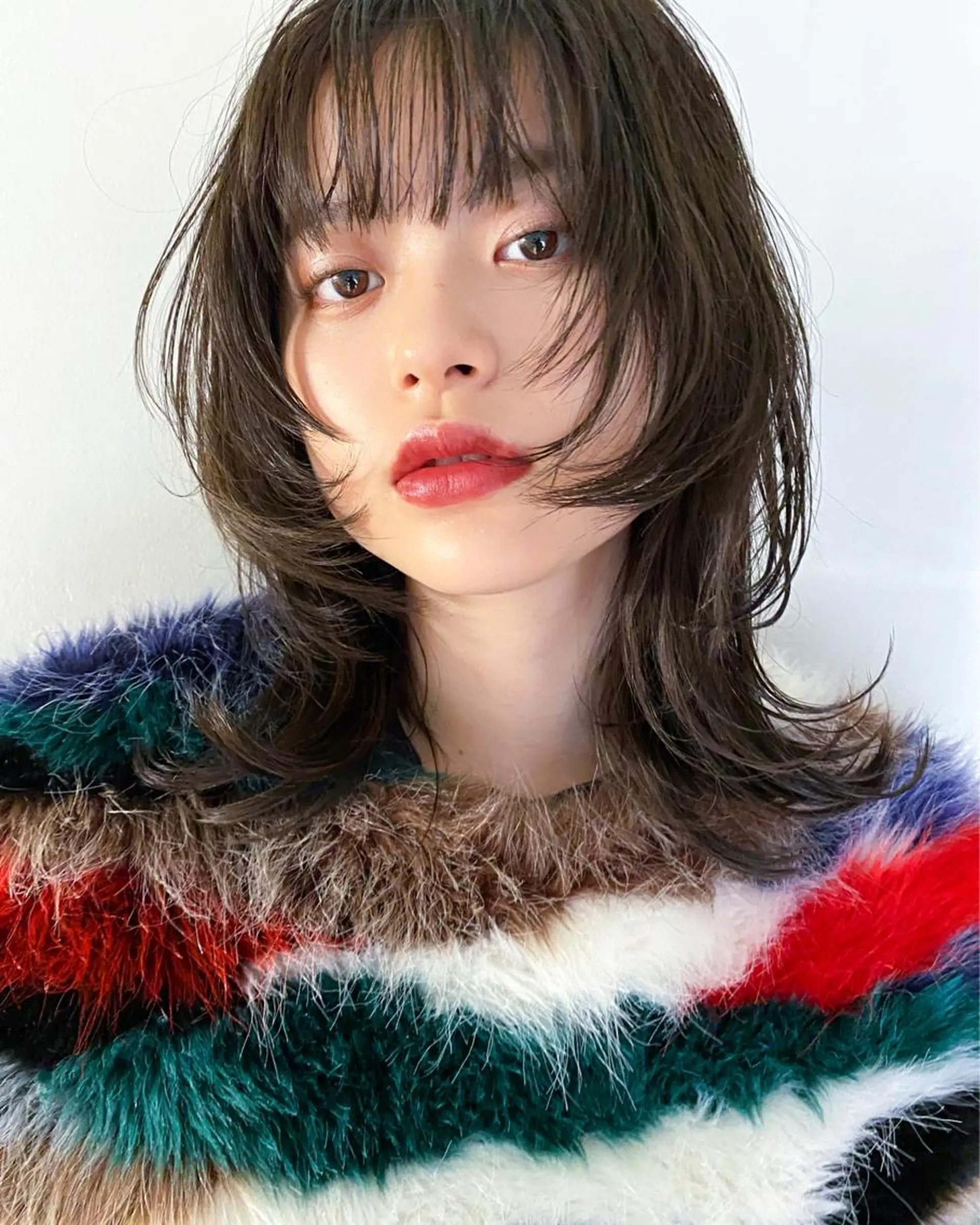 ミディアム カット トリートメント パーマ、髪質改善 菊地美月のヘアスタイル