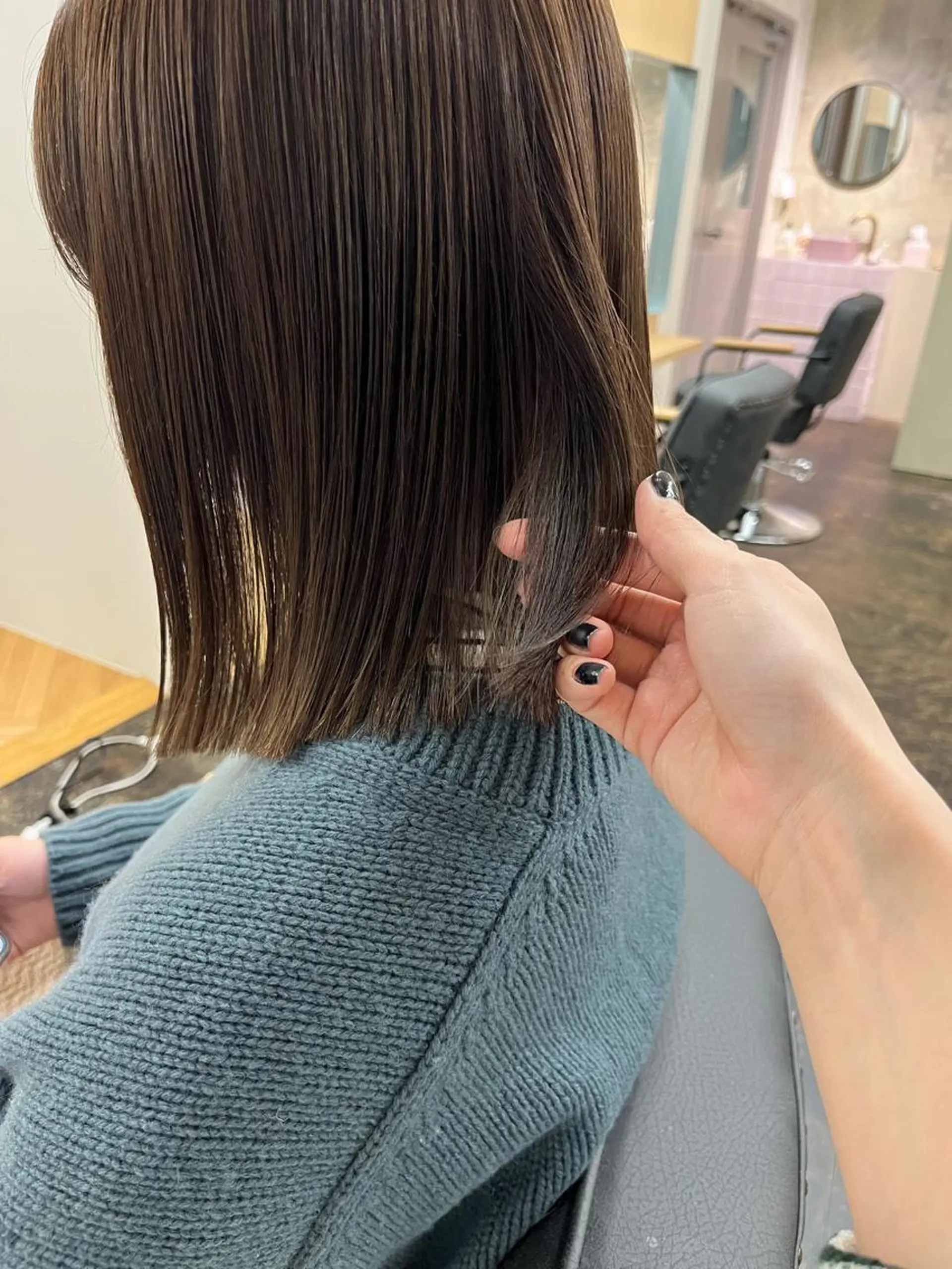 ミディアム カット ヘアカラー トリートメント 西山 紗耶香🪽 透明感カラー/ボブのヘアスタイル