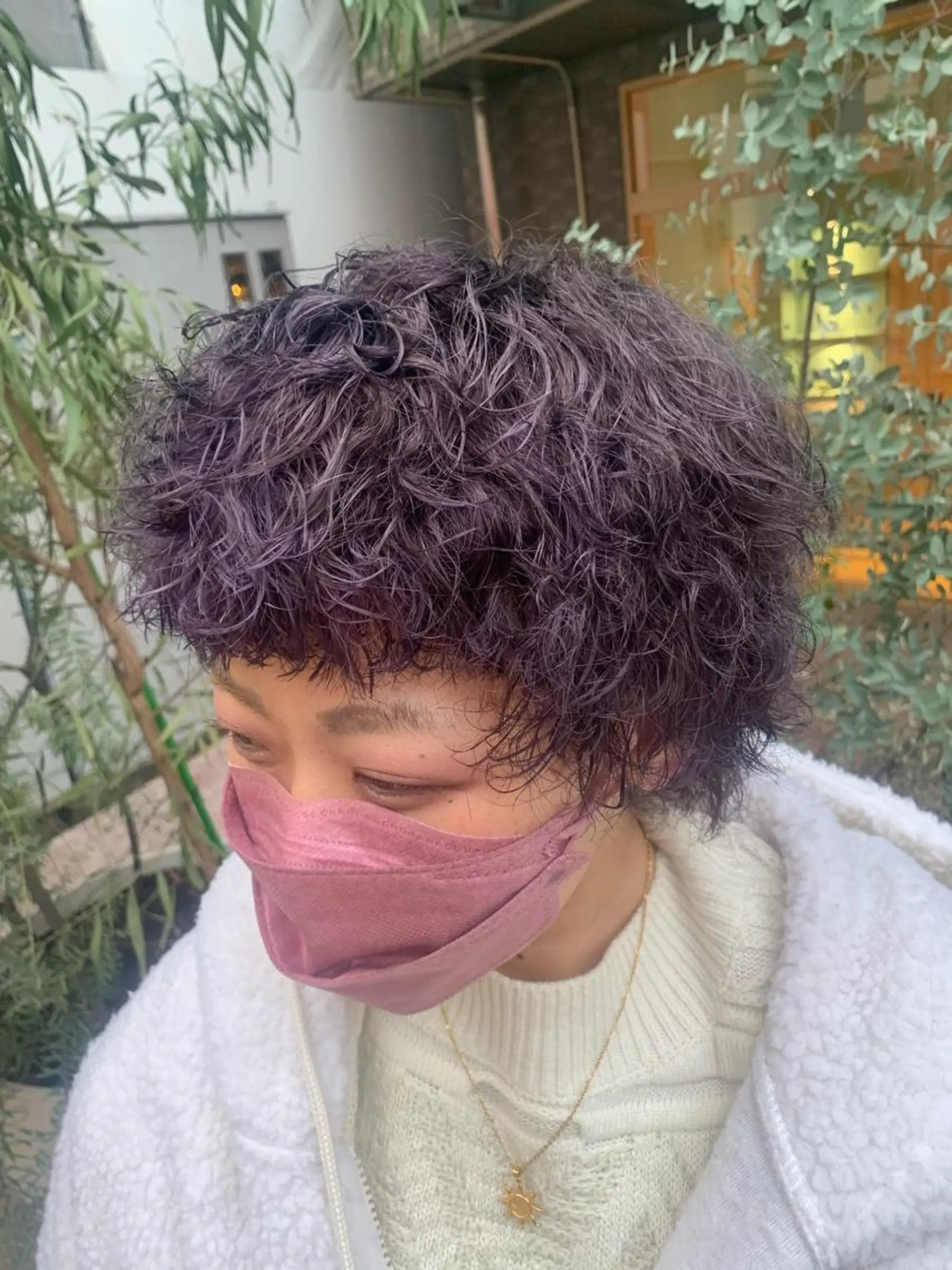 ショート カラー パーマ ハイトーン/メンズ/ ウルフ特化 小松のヘアスタイル