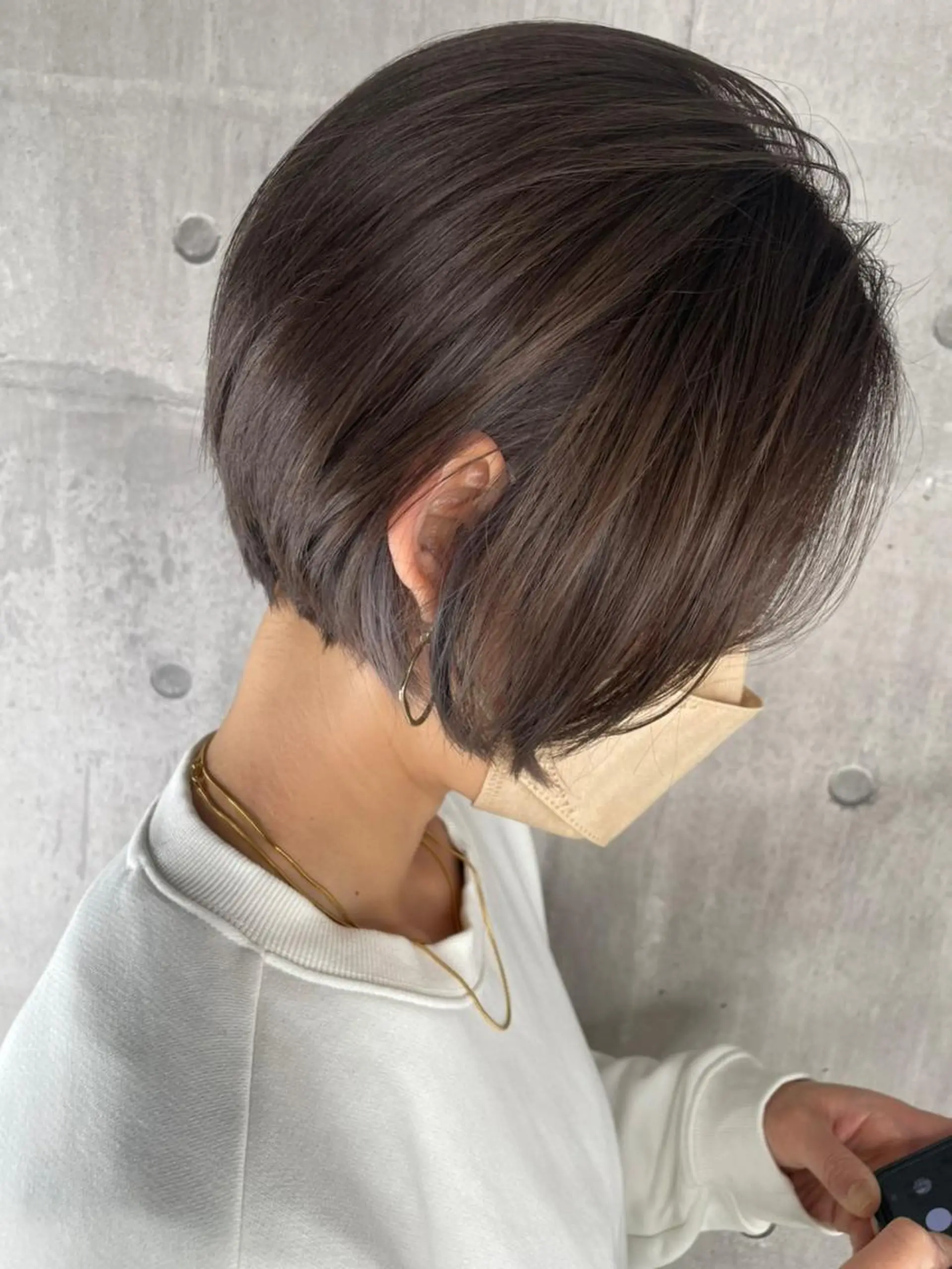 ショート カラー ヘアアレンジ 成人式 アディクシーカラー アッシュ バレイヤージュ ミストバング N° +aero 横浜のヘアスタイル