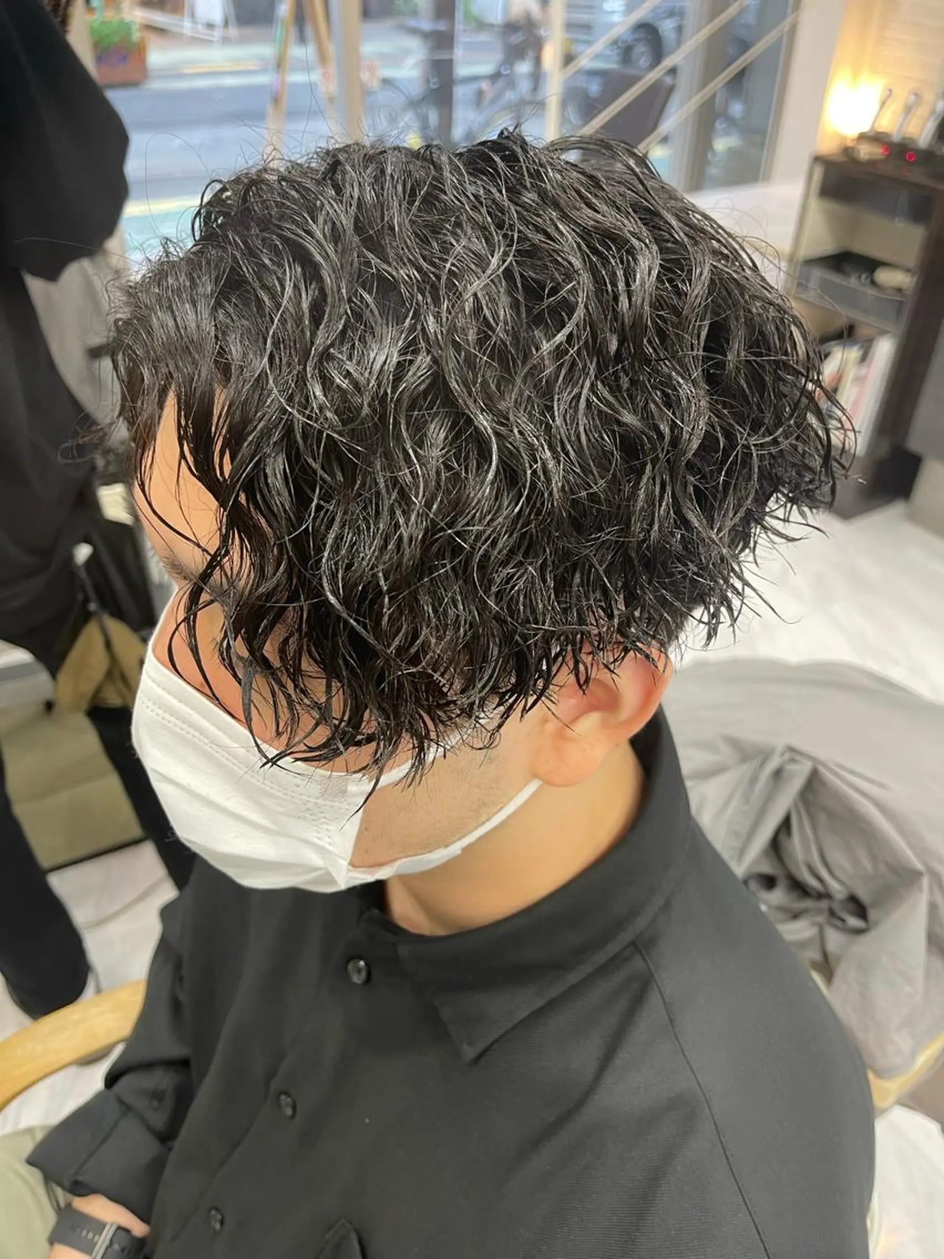 ショート パーマ メンズ センターパート カット パーマ トリートメント 🌻メンズカット 落合諒🌻のヘアスタイル