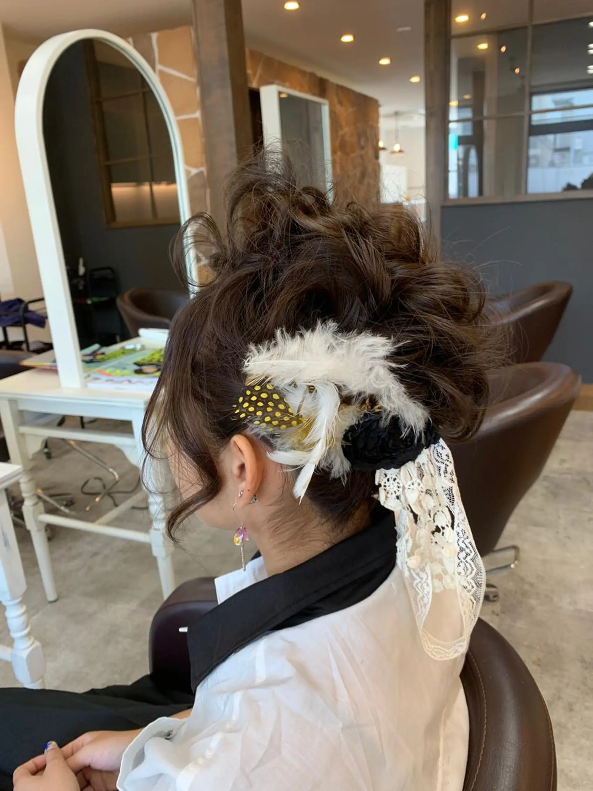 セミロング ヘアアレンジ La fith  hair chill 松山大街道店所属・不動令 認定カラーリストのヘアスタイル