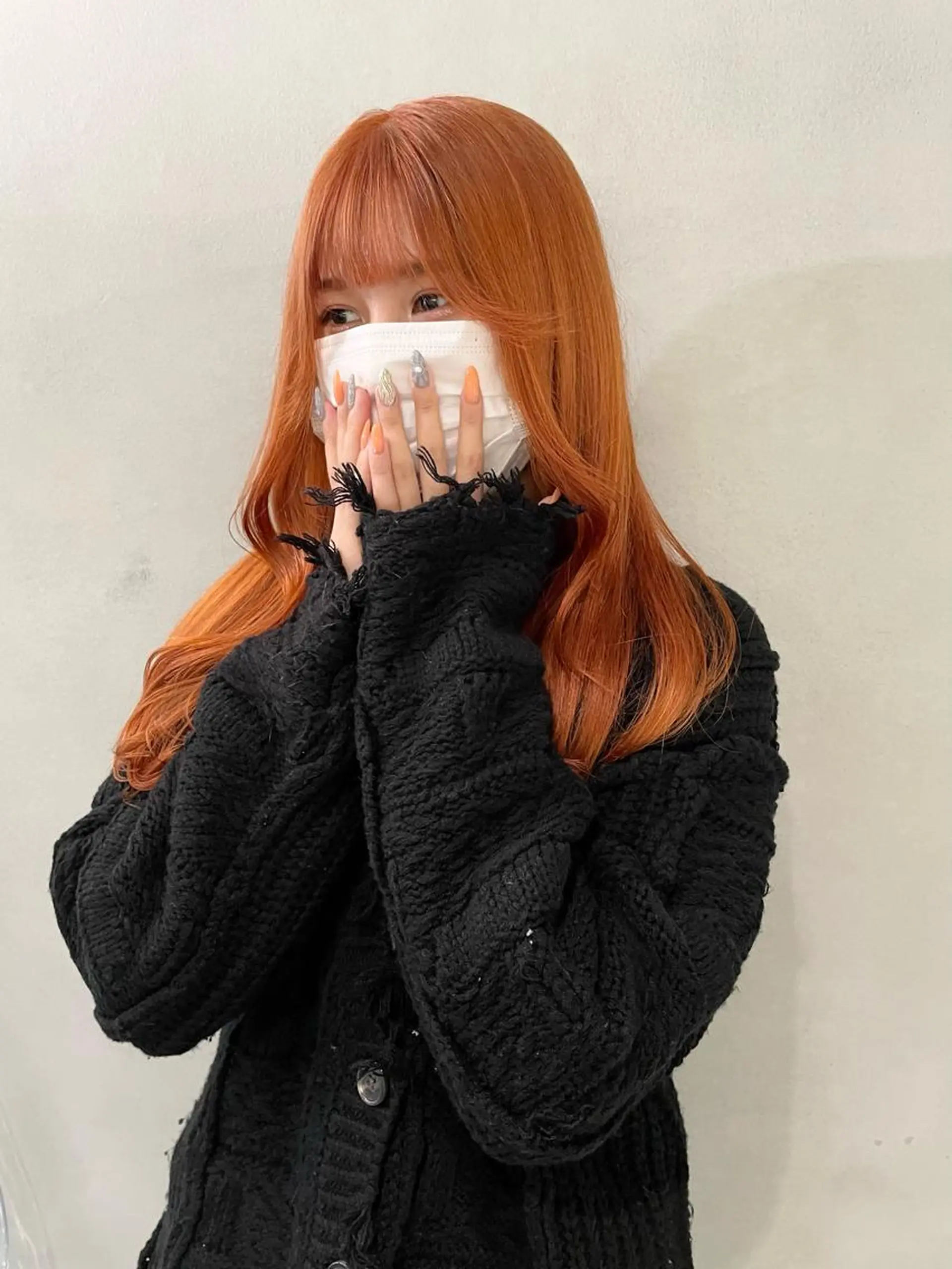 ロング カラー オレンジ 心斎橋/ブリーチ minamiのヘアスタイル