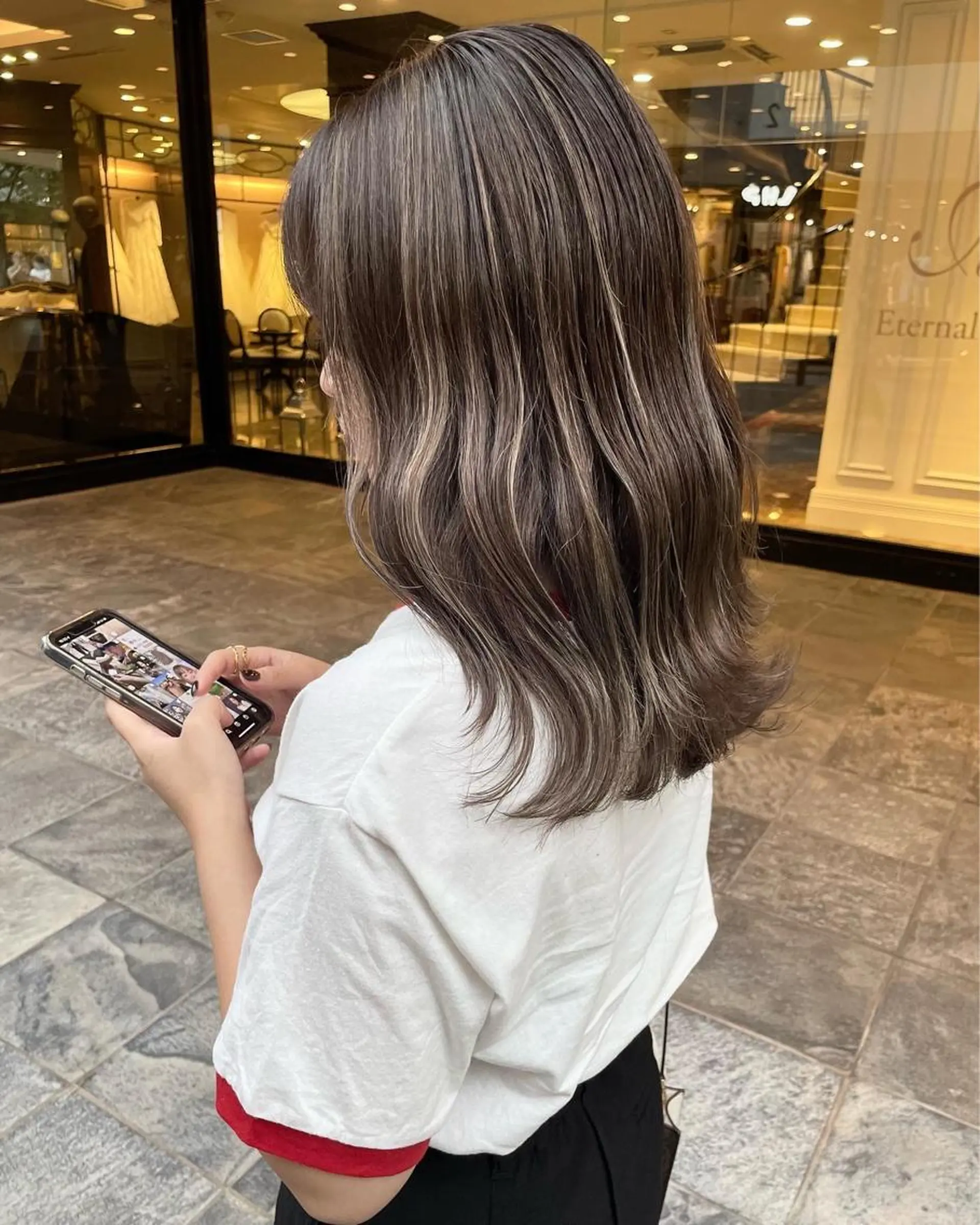 セミロング カラー ヘアカラー 髪質改善will hairdesignのヘアスタイル