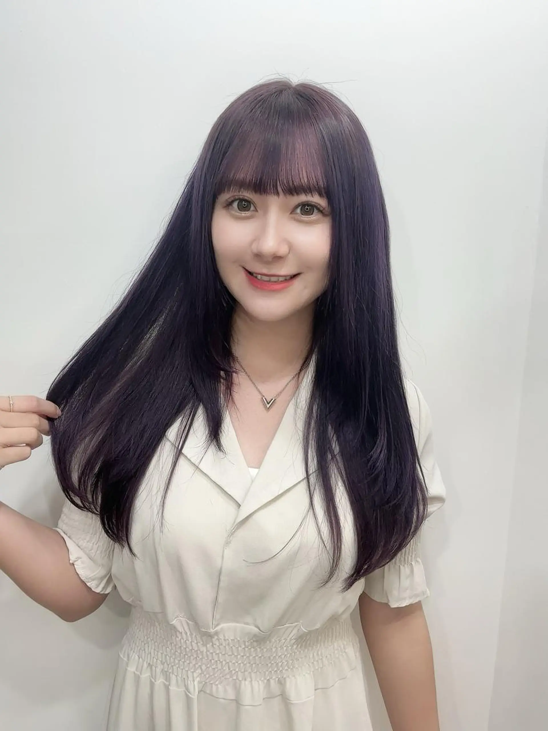 セミロング カラー パーマ ヘアアレンジ メンズ キッズ ネイル マツエク・マツパ アイブロウ メンズインナーカラー メンズ韓国風 黒髪 ブルーカラー ブルーブラック 渋谷レイヤーカット❌ 縮毛矯正専門/武田涼のヘアスタイル