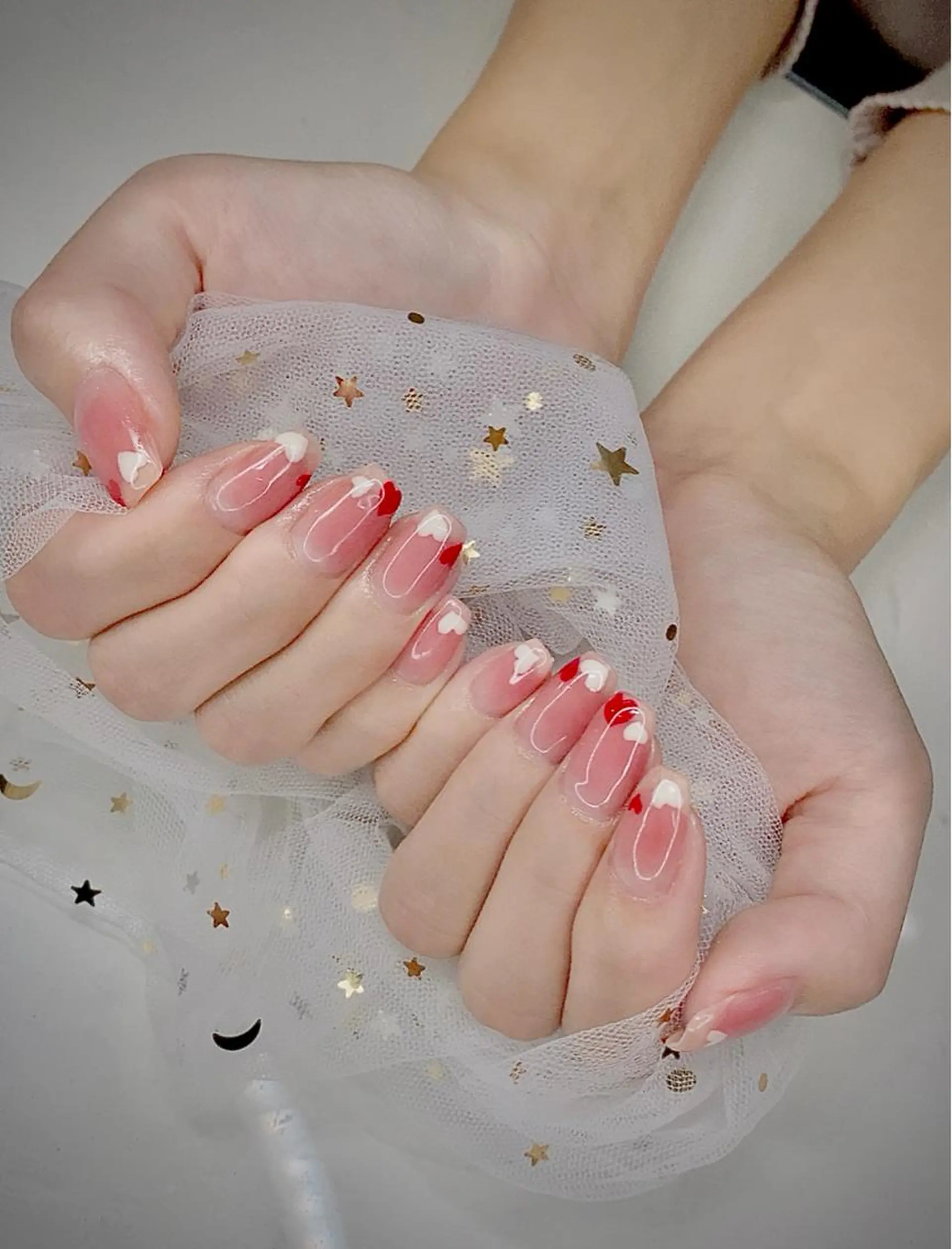 ネイル I-nailロング /ワンホン/キラキラのネイルデザイン