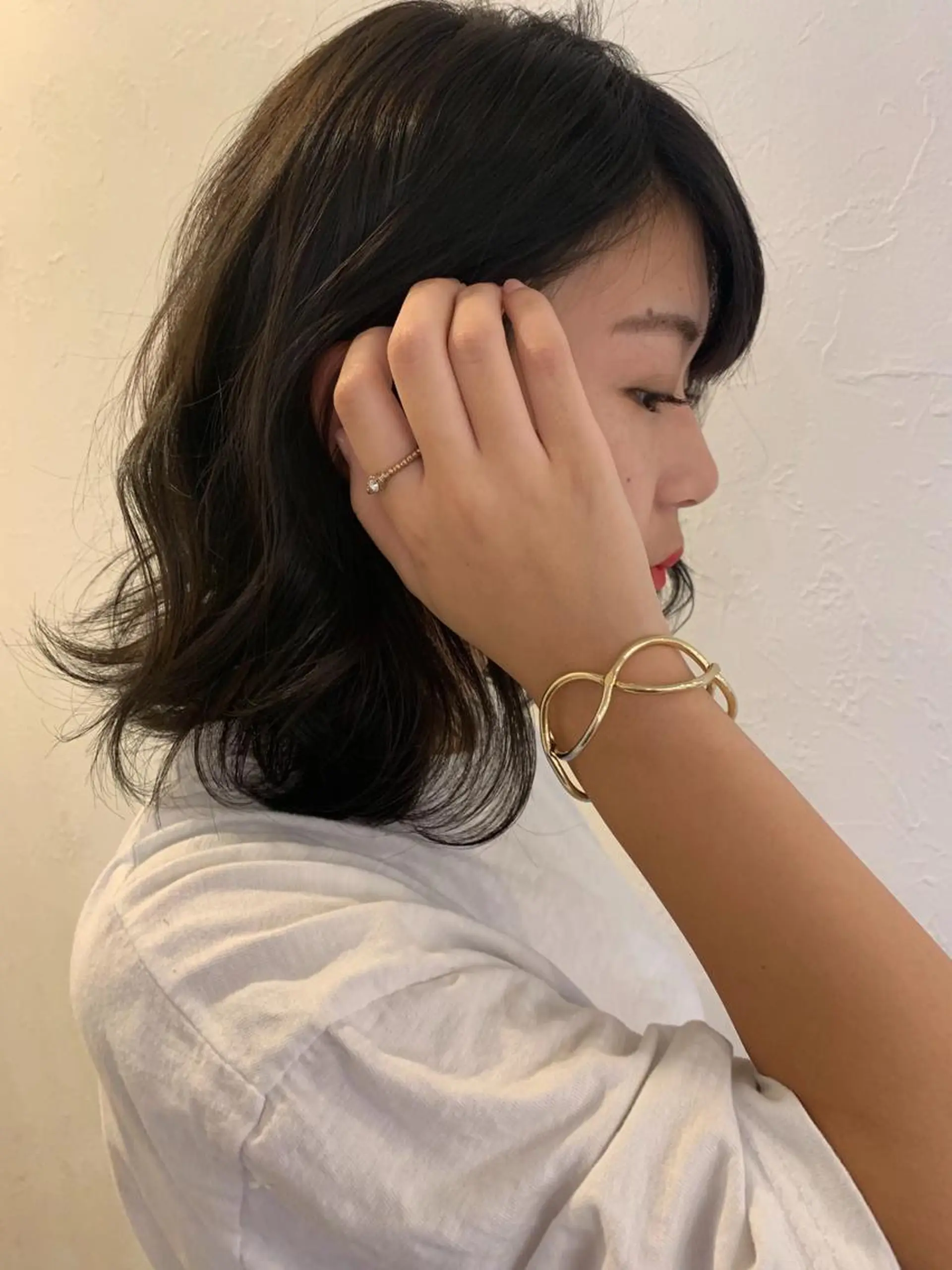 ミディアム カラー 黒髪 ブルーカラー ブルーブラック ヘアカラー トリートメント m ā l o.🌷 サカモトマイコのヘアスタイル