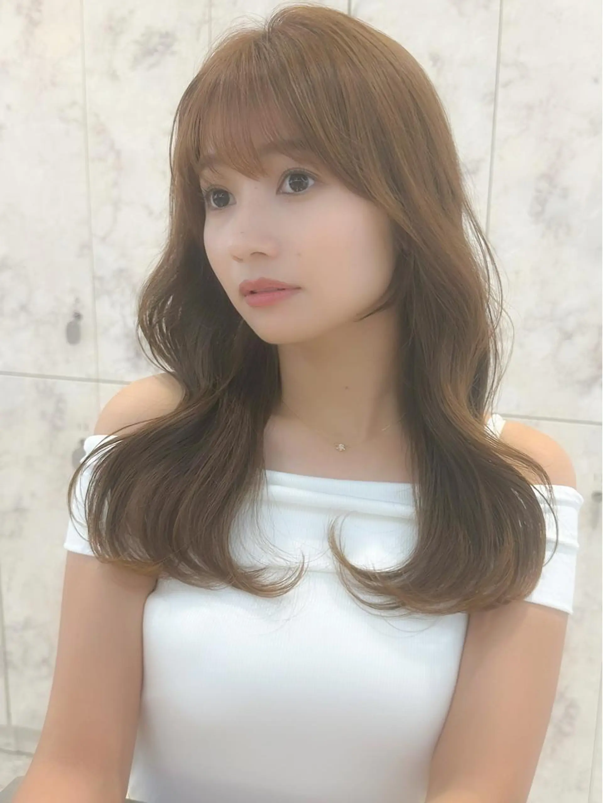 セミロング カラー シールエクステ セミロングパーマ ブリーチ ケアブリーチ ダブルカラー 新宿/韓国風レイヤー 髪質改善/渋谷直樹のヘアスタイル