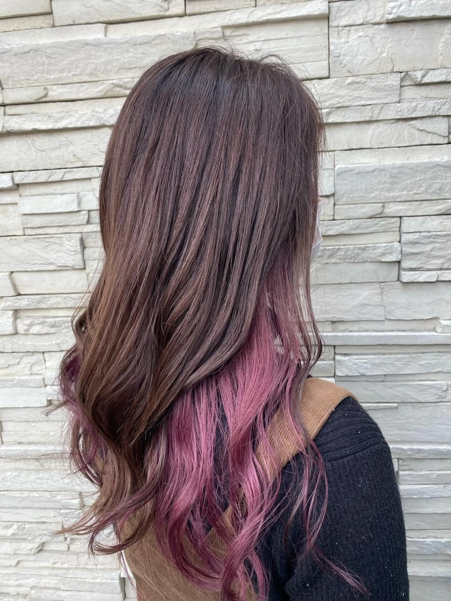ロング ピンクブラウン パープルカラー 😺ヒアリング 重視😺小川のヘアスタイル