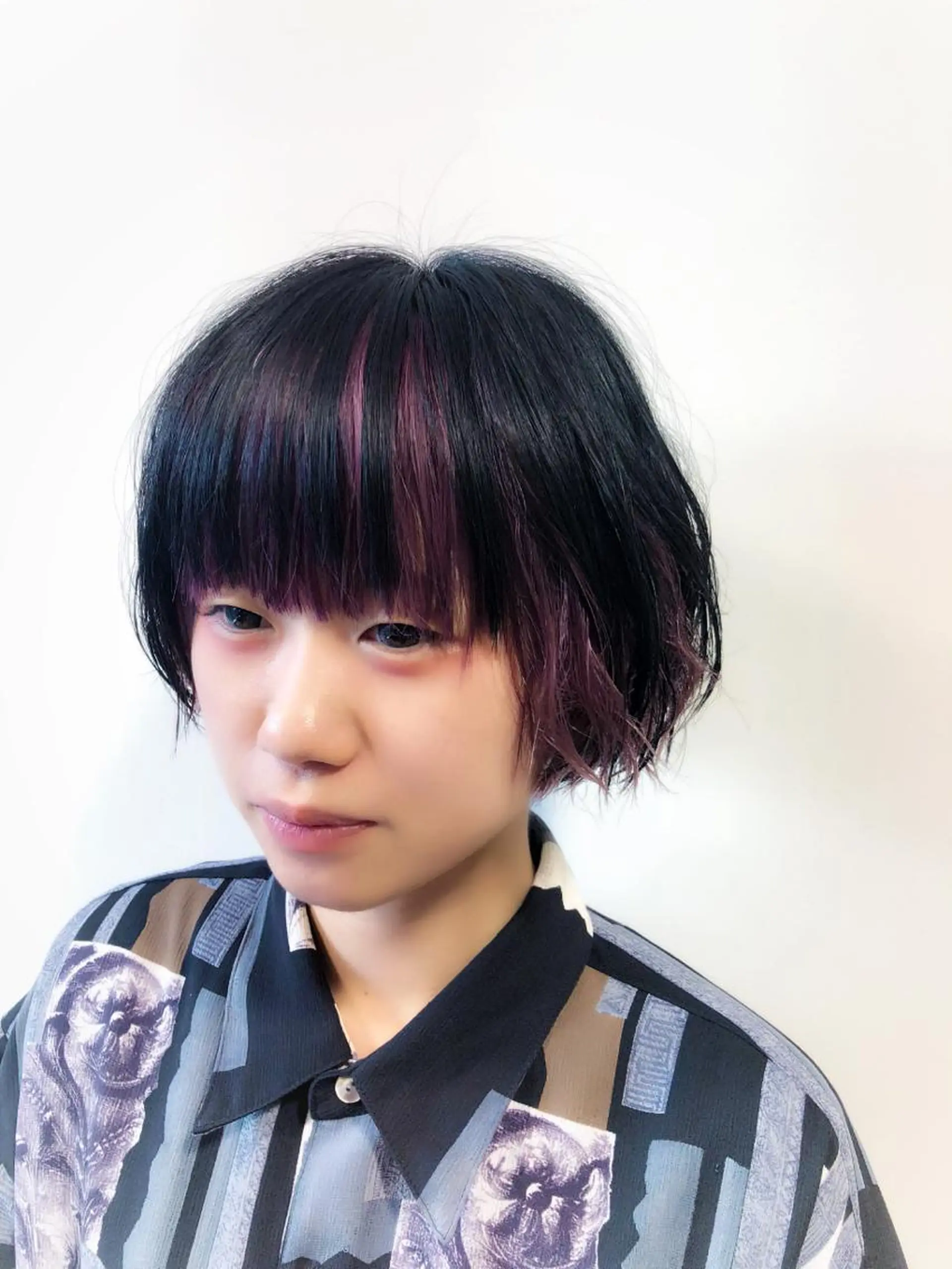 ミディアム カラー デザインカラー 星 沙織のヘアスタイル