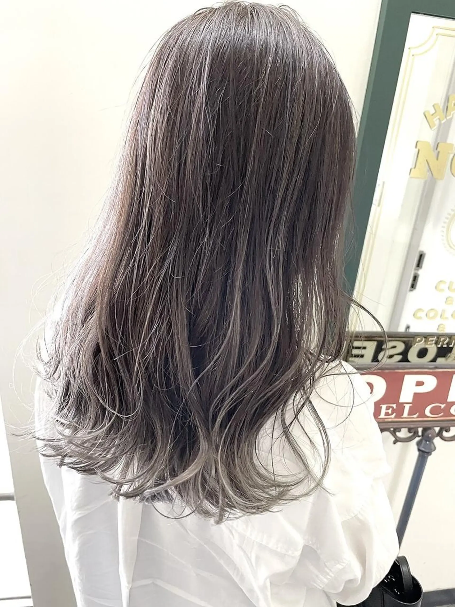 セミロング カラー ヘアカラー トリートメント ヘアセット 吉田裕太/ハイライト ダブルカラーのヘアスタイル