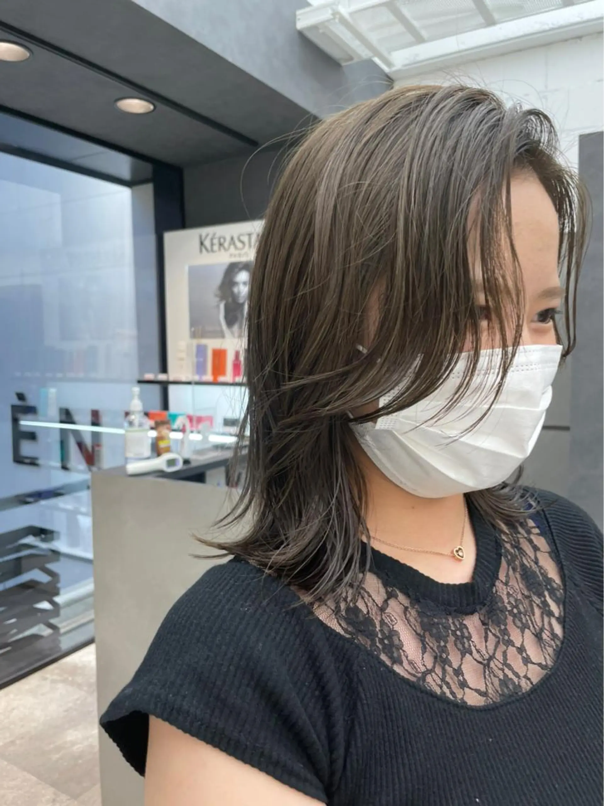 ミディアム カット ヘアカラー トリートメント 🦋髪質改善🦋 眞井琴美のヘアスタイル