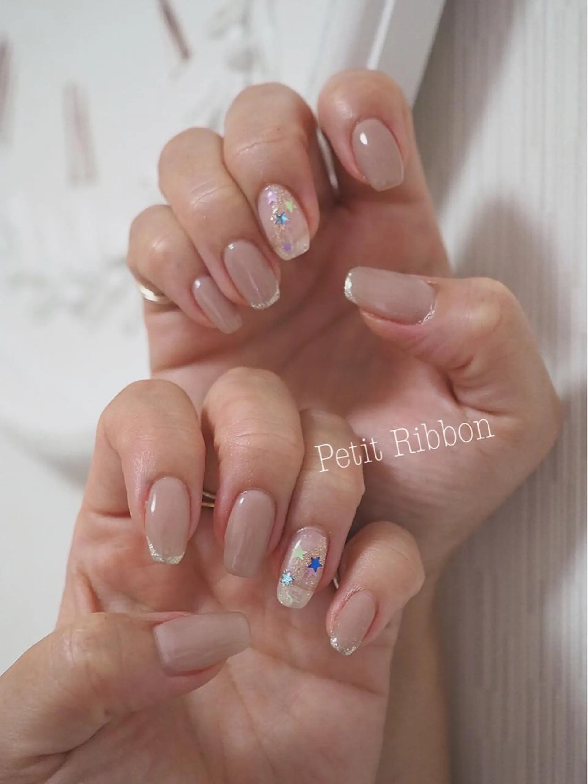 ネイル アートネイル ジェルネイル ラメ(グリッター) プティリボン 武蔵小金井店のネイルデザイン
