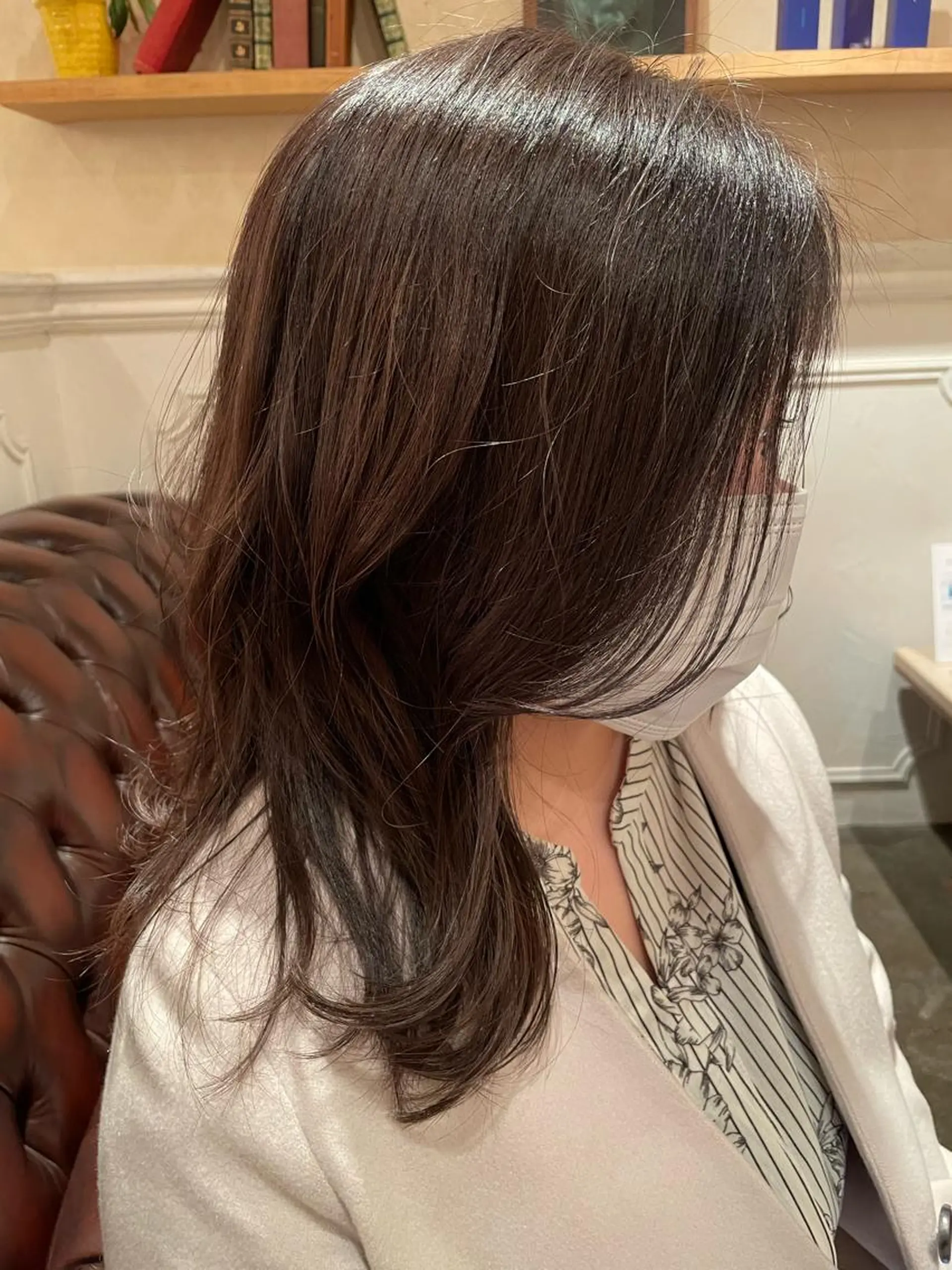 ミディアム カラー ヘアアレンジ くびれヘア 顔周りカット 韓国風ヘア 韓国風カット/ 髪質改善 黒崎のヘアスタイル