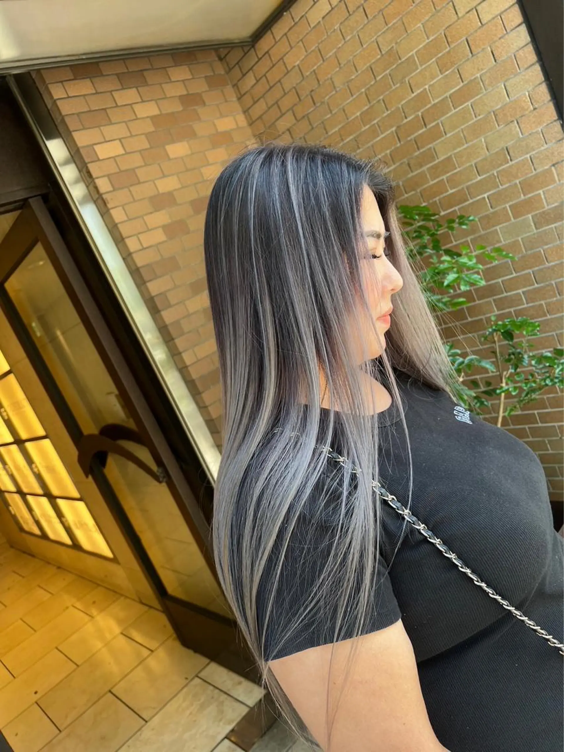 ロング カラー バレイヤージュ シルバー ホワイトシルバー レイヤーカット ヘアカラー トリートメント ROBIN所属・指名数No.1 /NAOYAのヘアスタイル