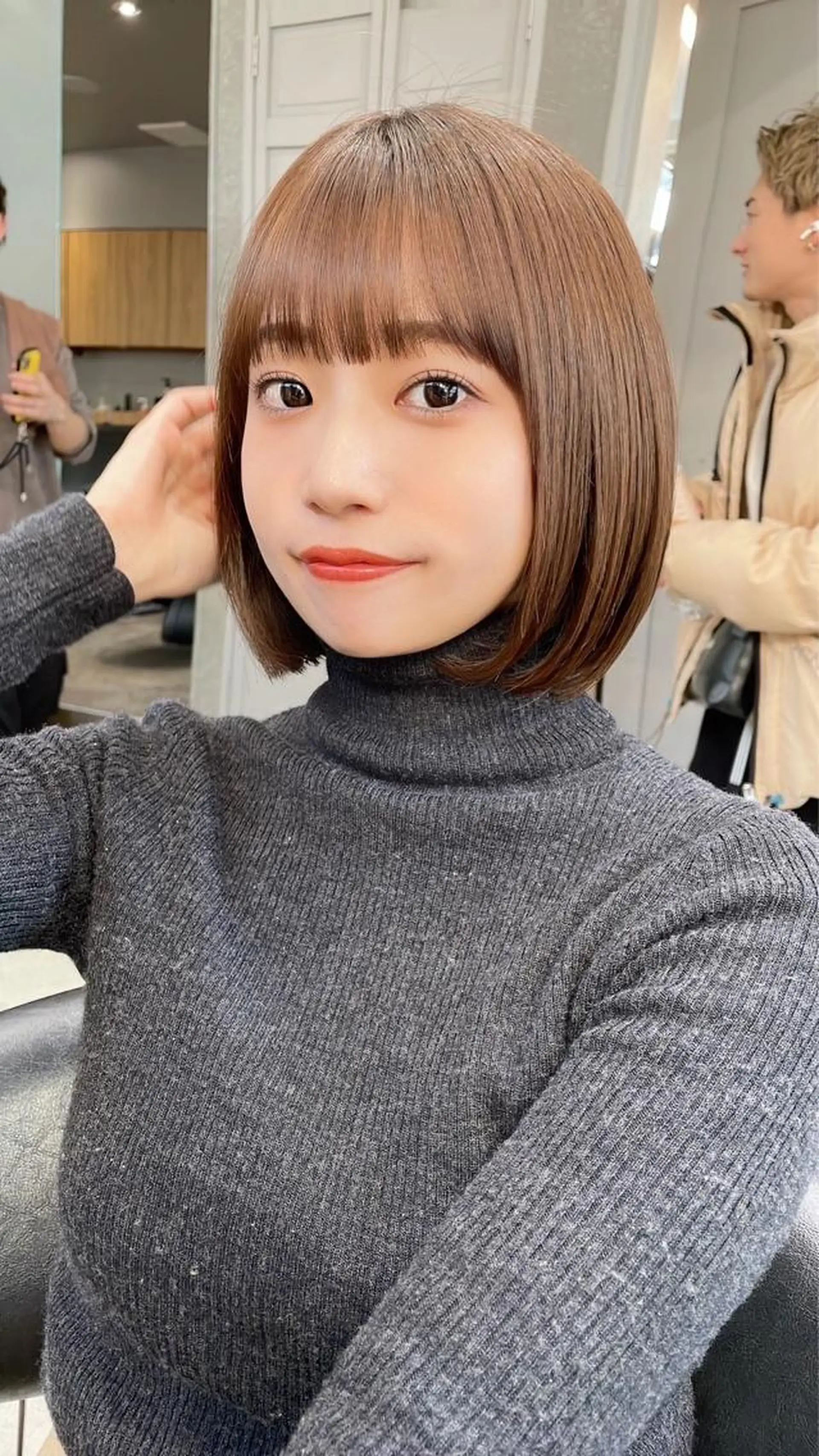 ミディアム カラー ヘアカラー トリートメント ✨大川 錬✨ -7歳若返りショートのヘアスタイル