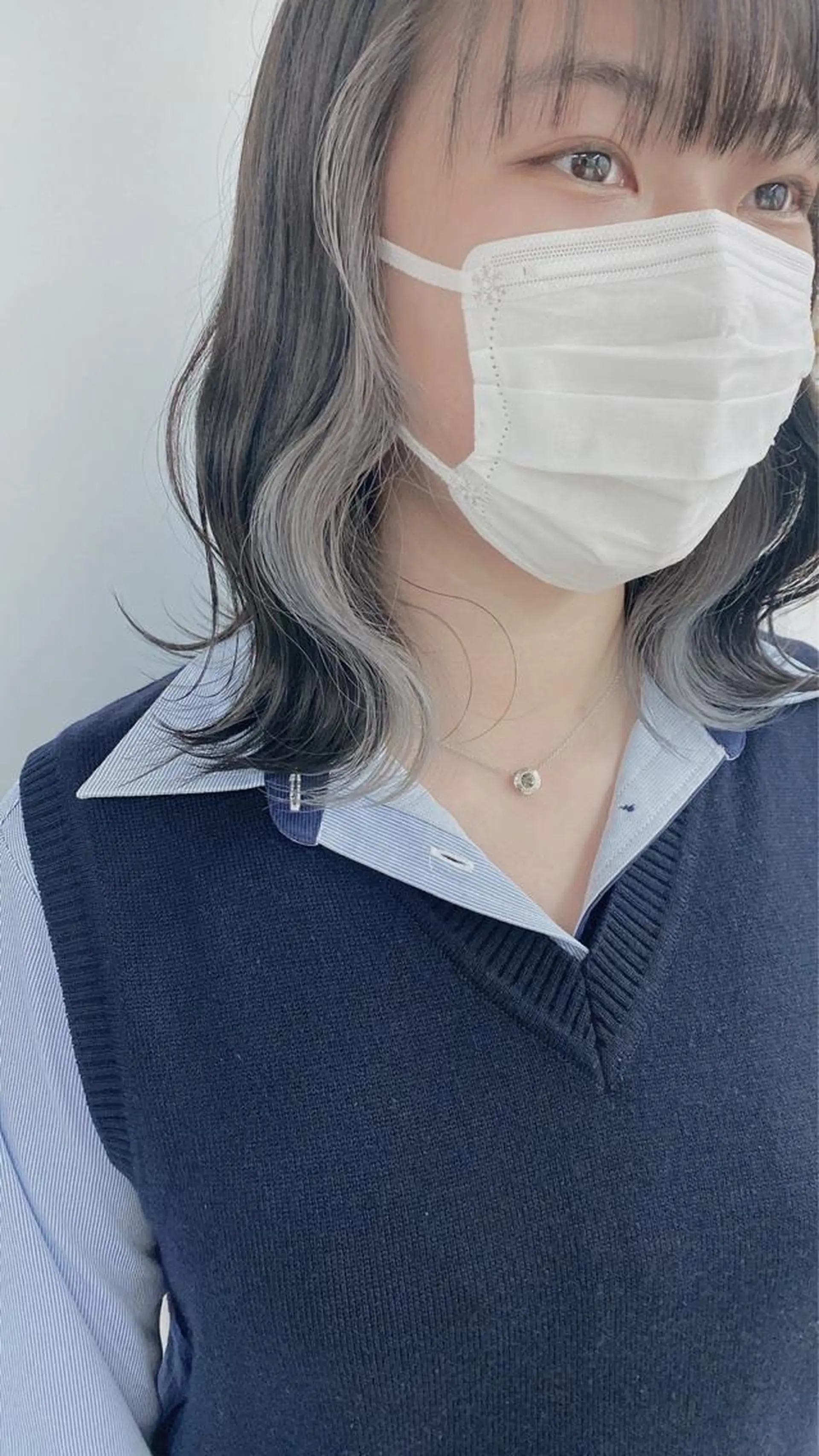 ミディアム 切りっぱなしボブ アッシュ ケアカラー ミルクティーブラウン ピンクブラウン ヘアカラー 美髪/透明感カラー 菅原弘行のヘアスタイル