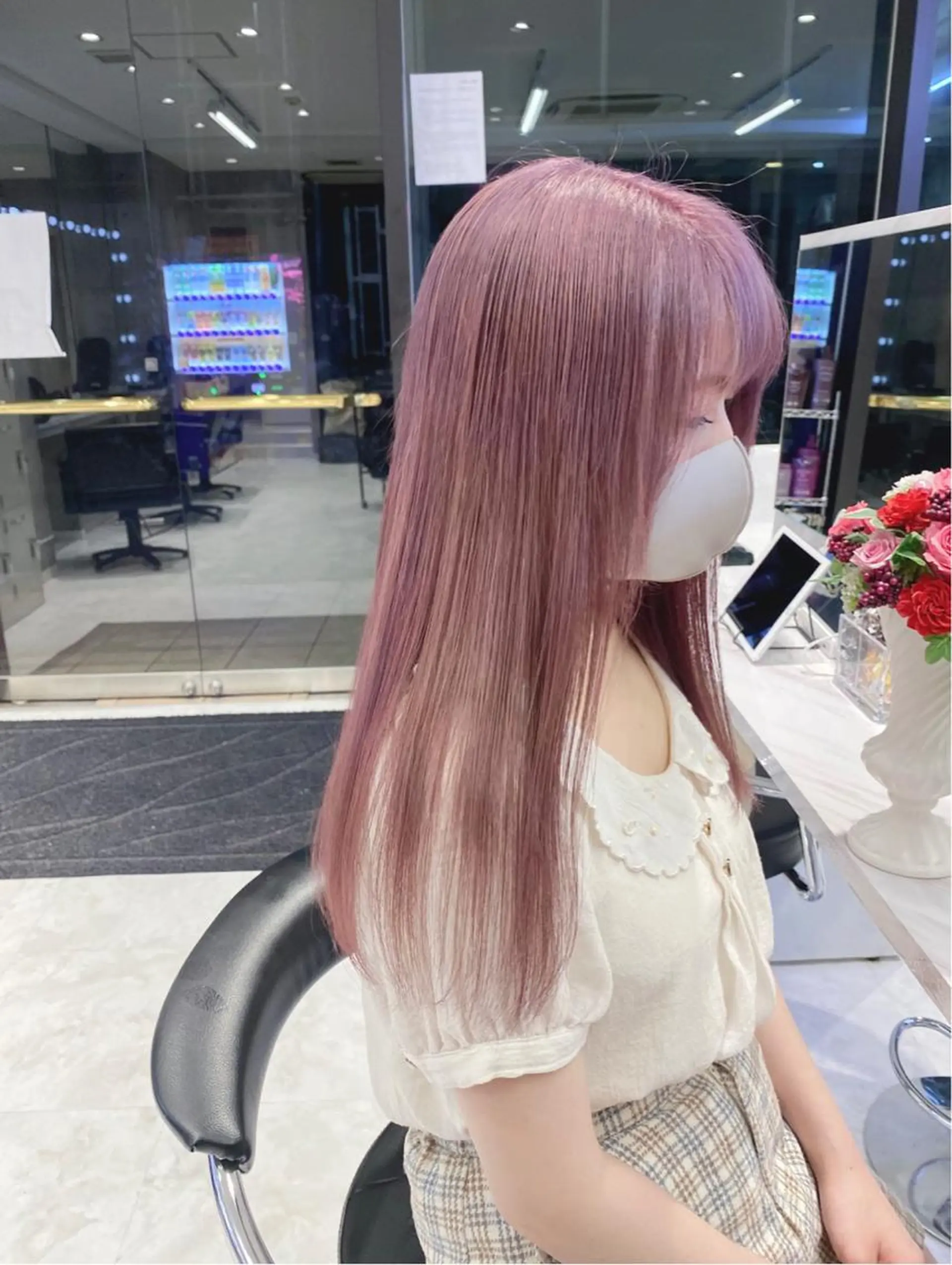 セミロング カラー アッシュ アッシュグレー アッシュグレージュ バレイヤージュ ミストバング カット ヘアカラー トリートメント ダブルカラー特化💍 tiam💍韓国ヘアのヘアスタイル