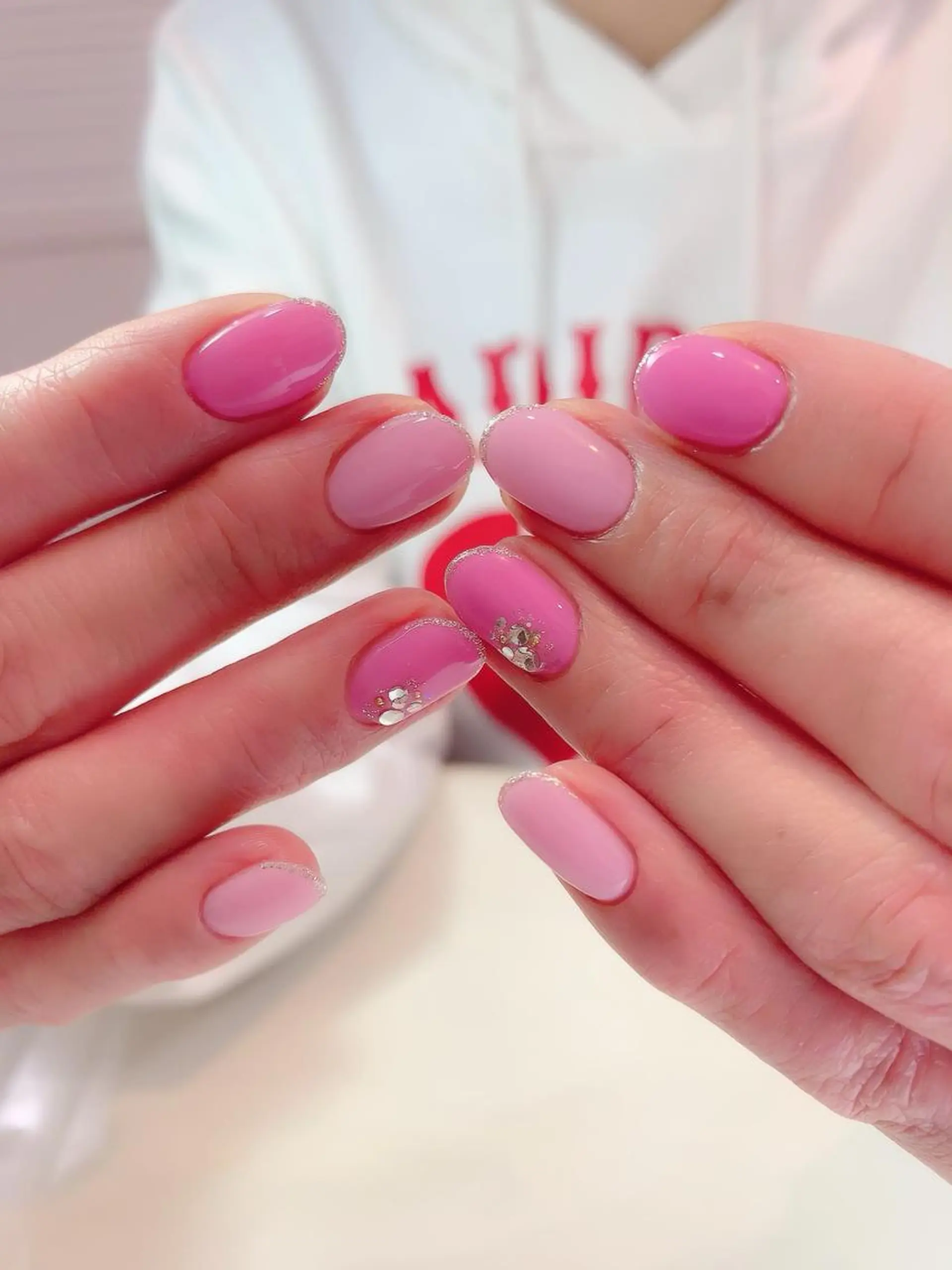 ショート ネイル アートネイル ピンク ブライダルネイル hashimoto naoのマツエク・マツパデザイン