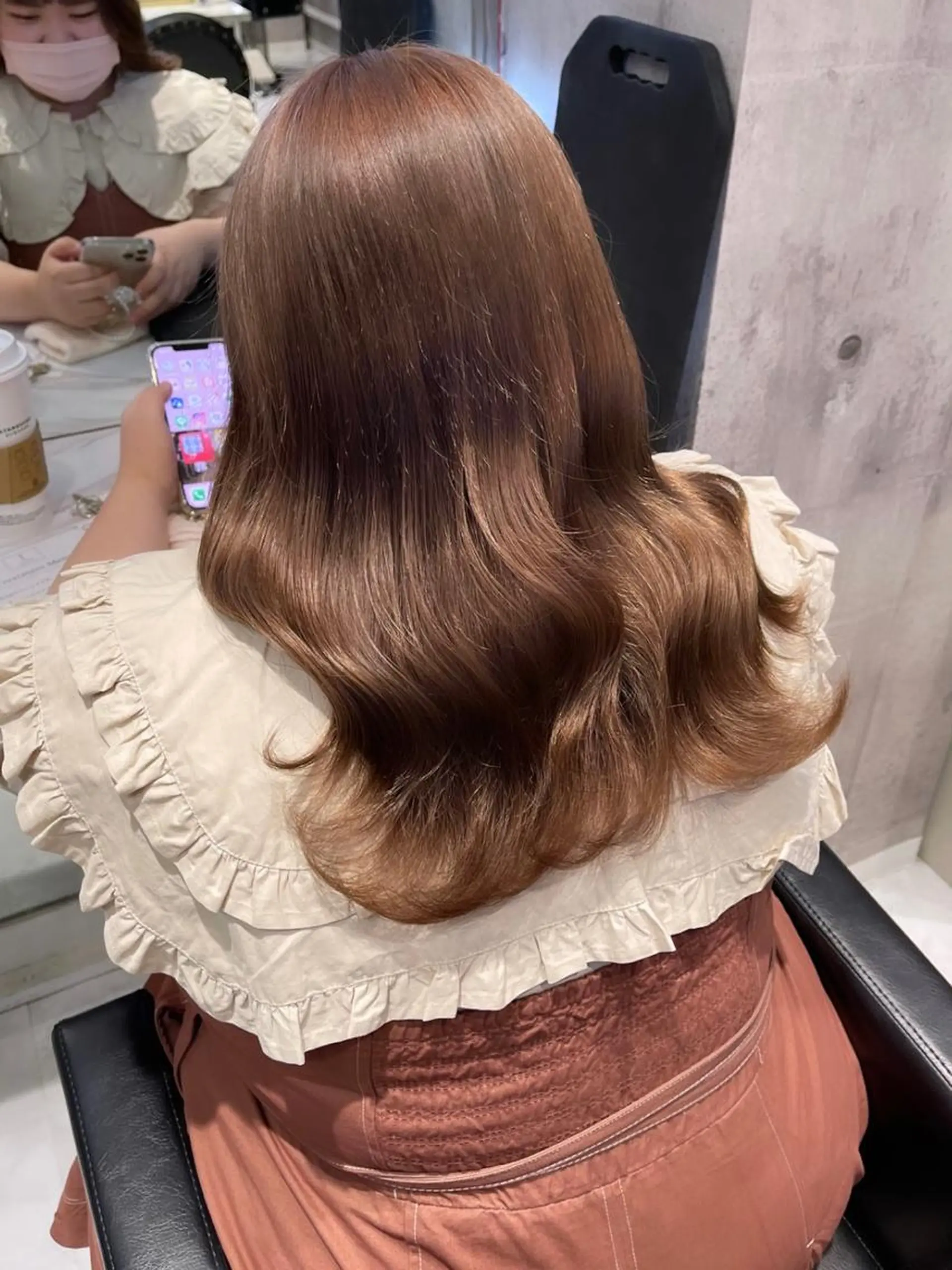 ロング カラー パーマ ヘアアレンジ メンズ キッズ ネイル マツエク・マツパ アイブロウ 🎀韓国レイヤー YURINA🎀のヘアスタイル