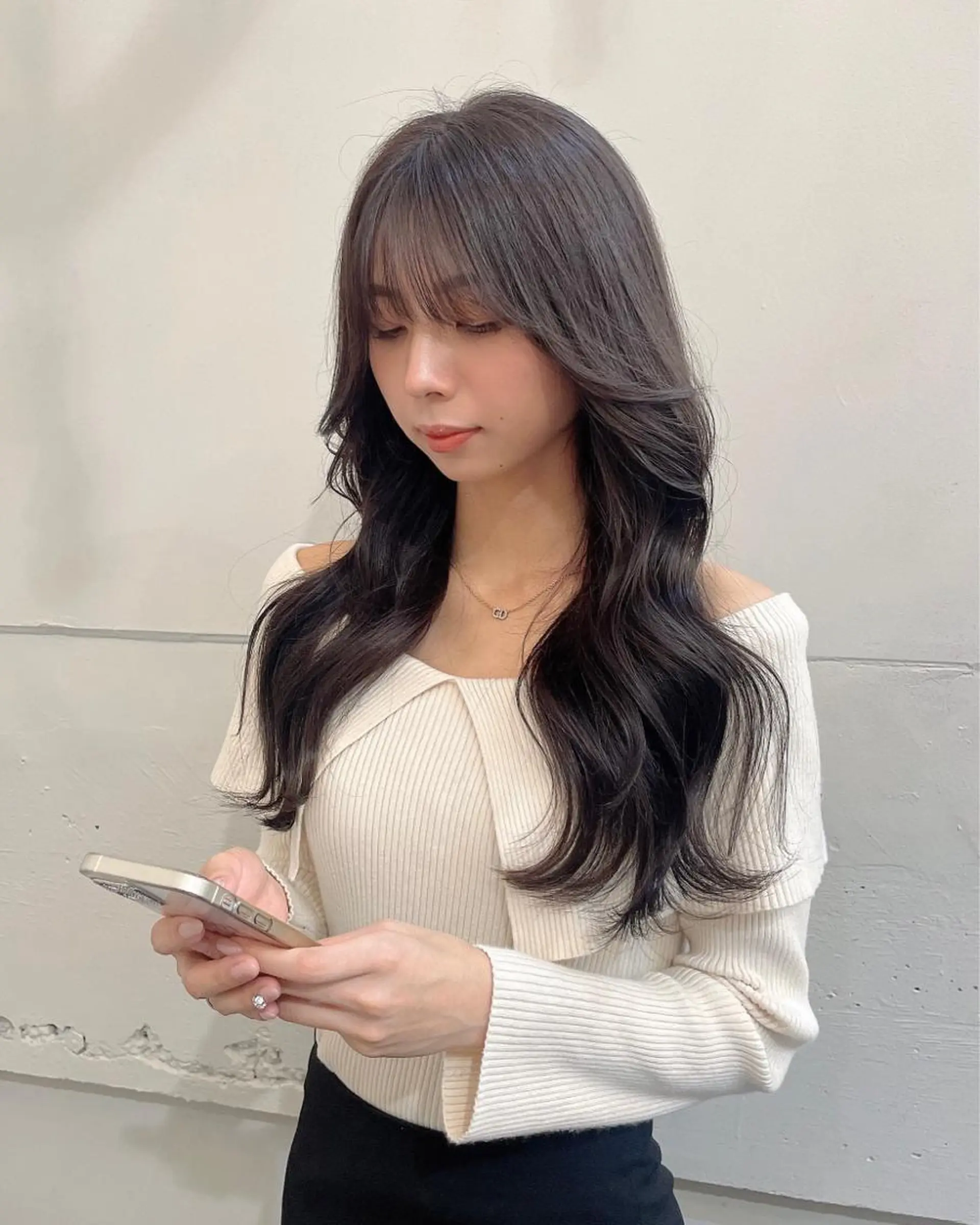 ロング カラー 透明感カラー グレージュ カット ヘアカラー トリートメント 横浜/レイヤーカット /韓国ヘア/佐藤記正のヘアスタイル