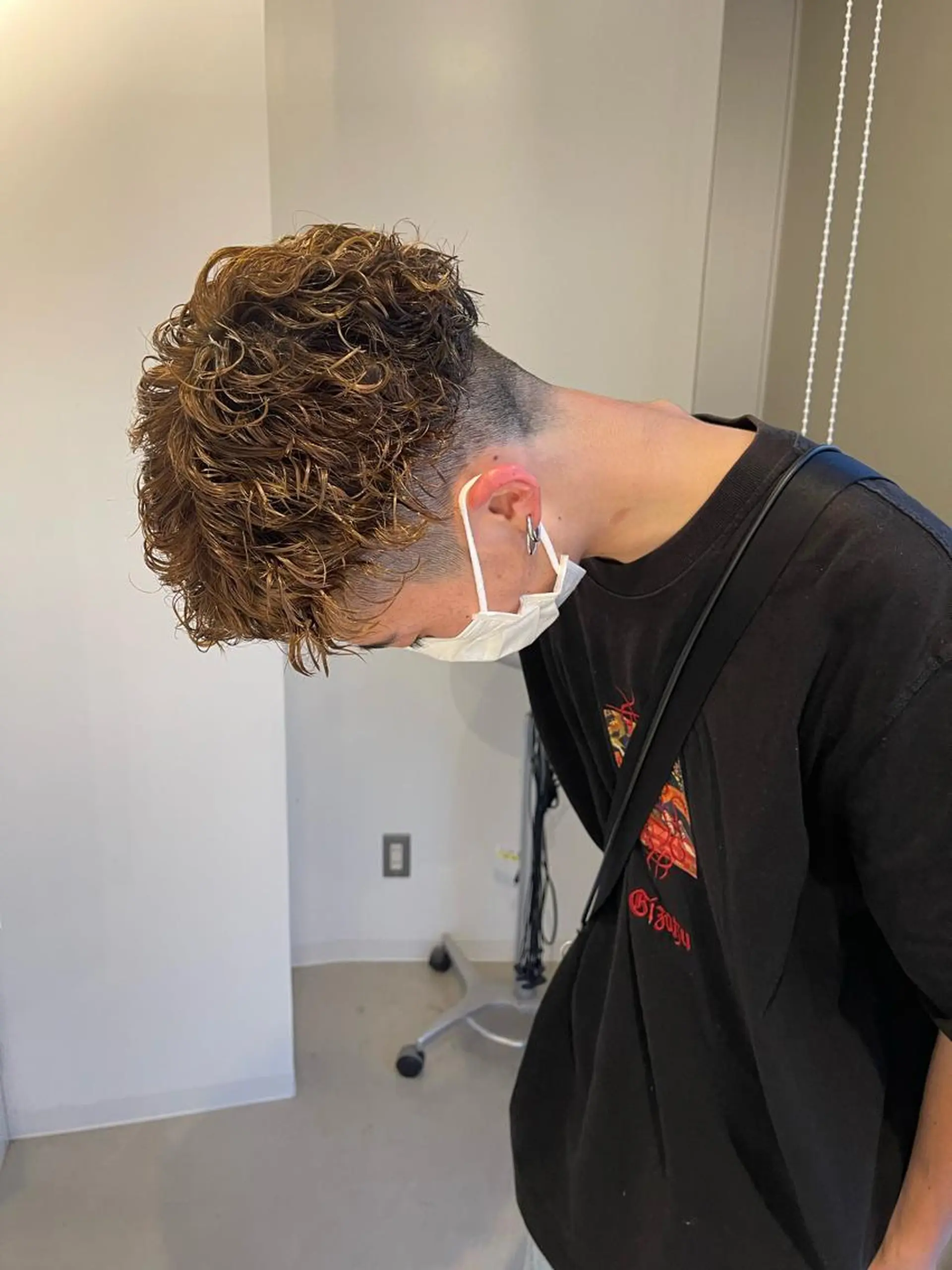 パーマ メンズ カット パーマ 店長　MANAMI ／ブリーチ／骨格ボブのヘアスタイル