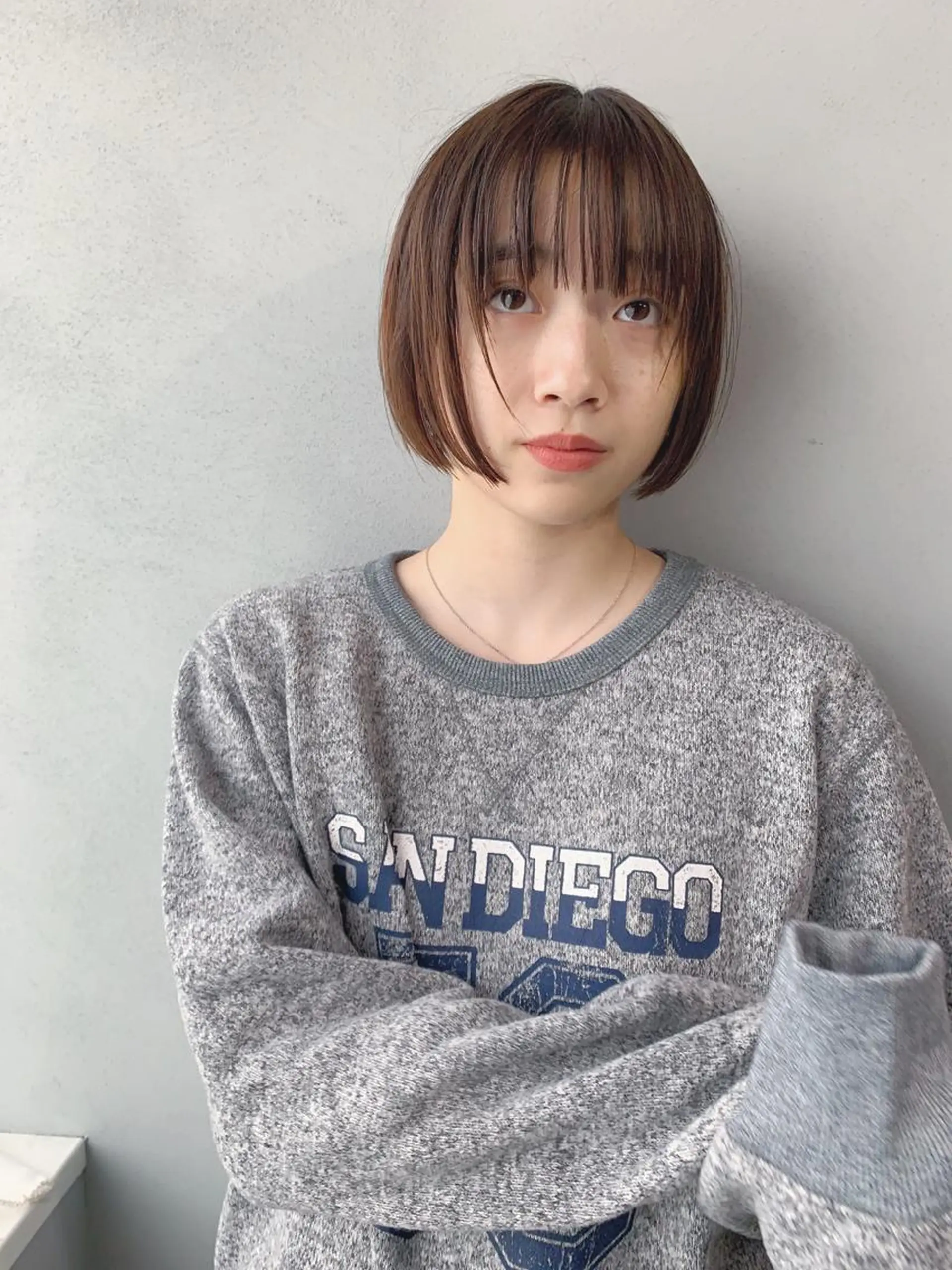 ショート カラー ボブパーマコテ巻き風 パーマNo1深江秀平のヘアスタイル