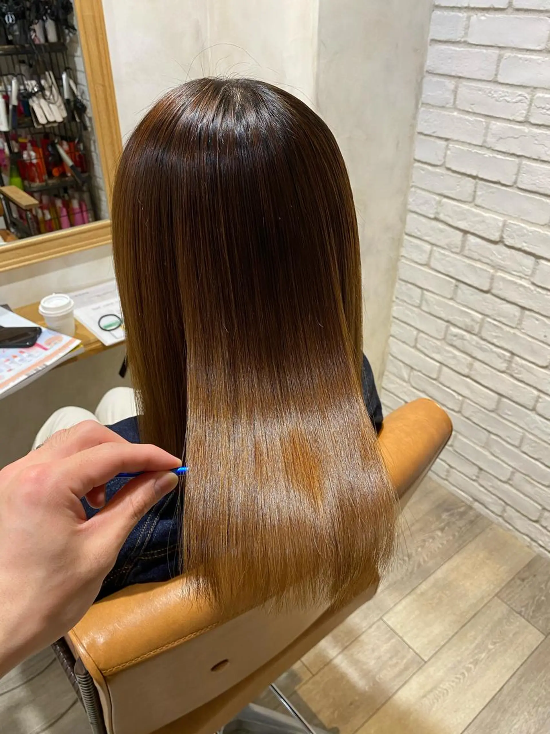 ミディアム カラー パーマ メンズ 縮毛矯正 Keshiki大名 安部 真輝のヘアスタイル