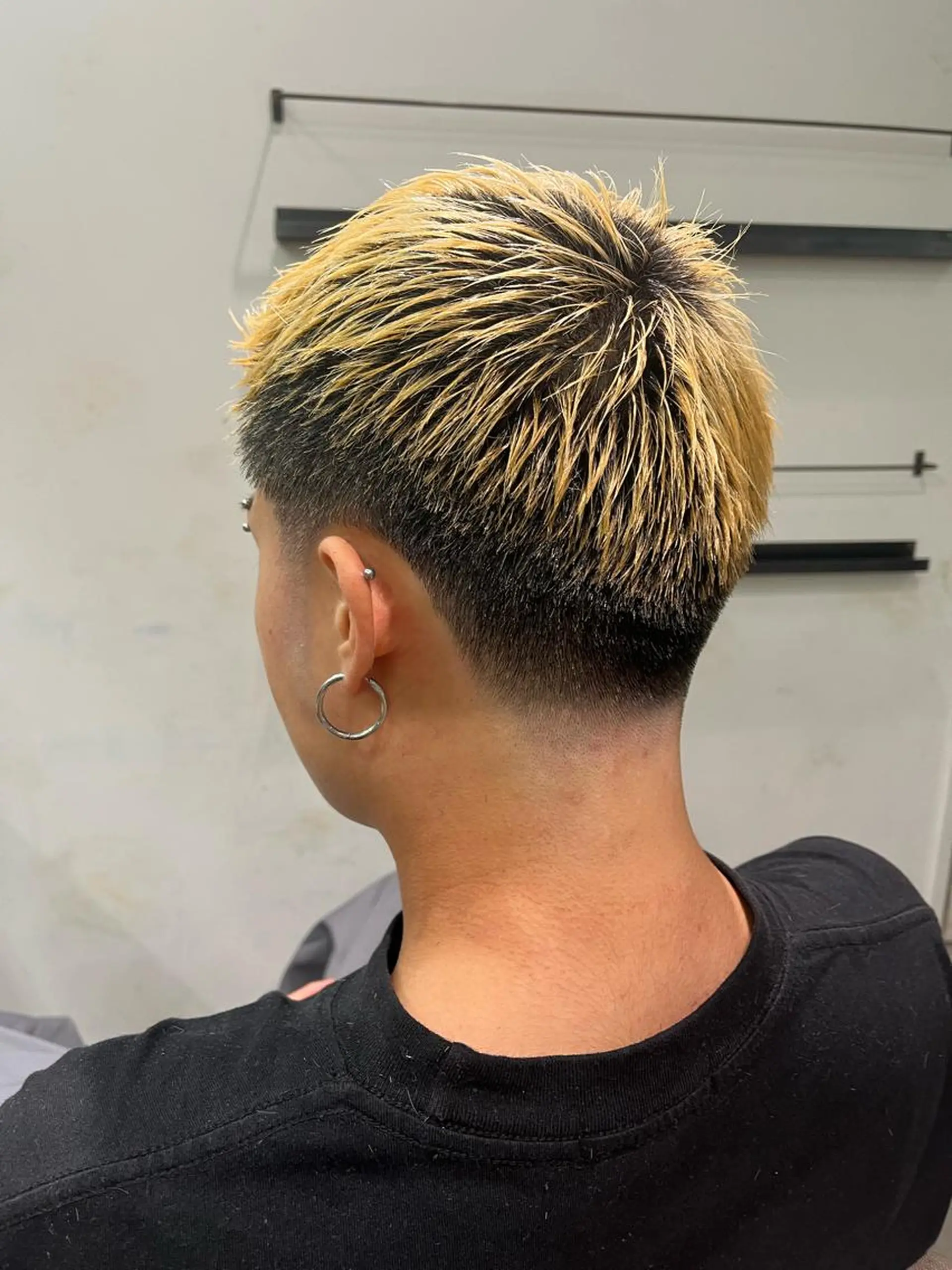 ショート パーマ メンズ アイブロウ フェードカット メンズアイブロウ 京都駅メンズカット/ パーマ/Keigoのヘアスタイル