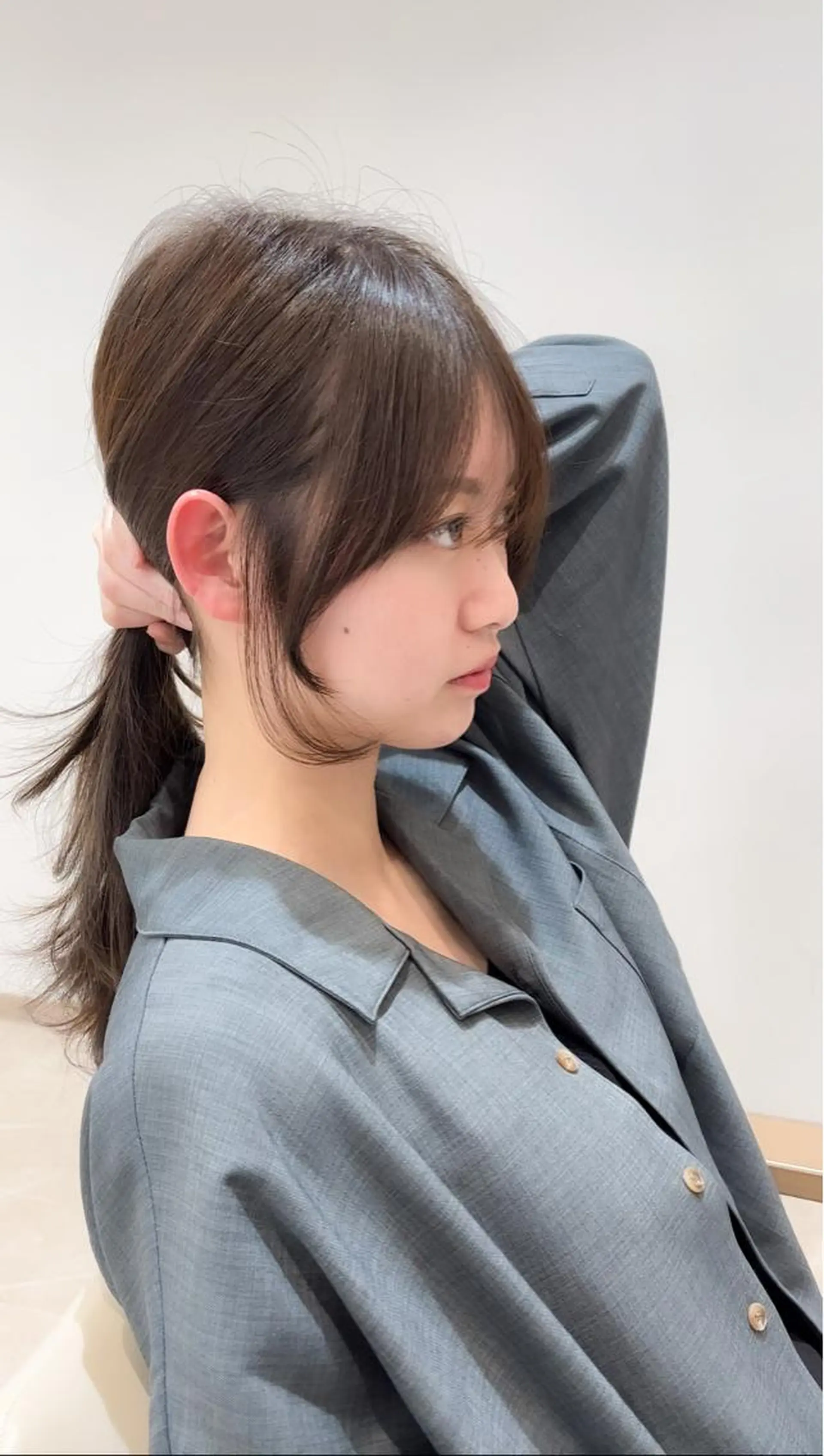 ミディアム カラー 顔周りカット レイヤーカット 小顔カット ミタニ/髪質改善 /レイヤーカットのヘアスタイル