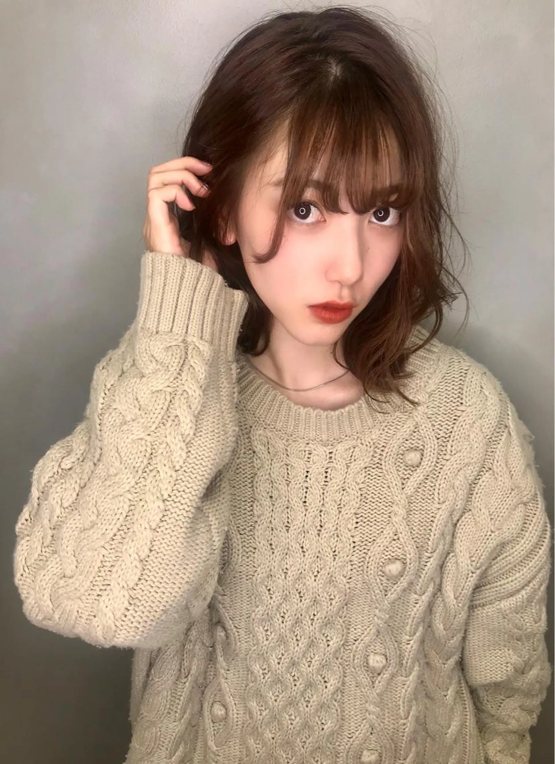 ミディアム カラー パーマ ヘアアレンジ EIGHTSOL博多 筑紫口店 溝口里穂のヘアスタイル