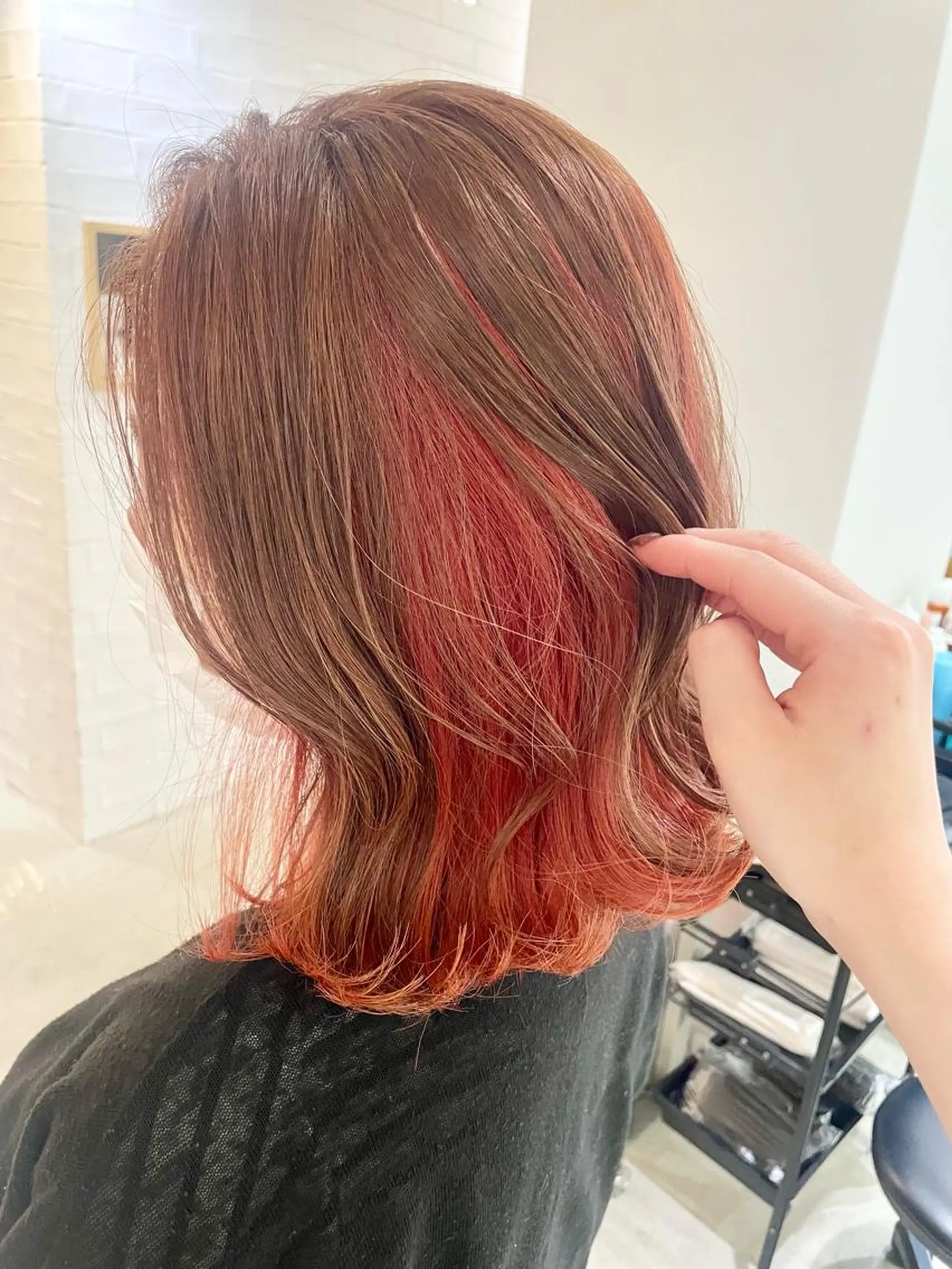 ミディアム カラー インナーカラー オレンジ レッドカラー ヘアカラー トリートメント 平澤 萌香のその他イメージ